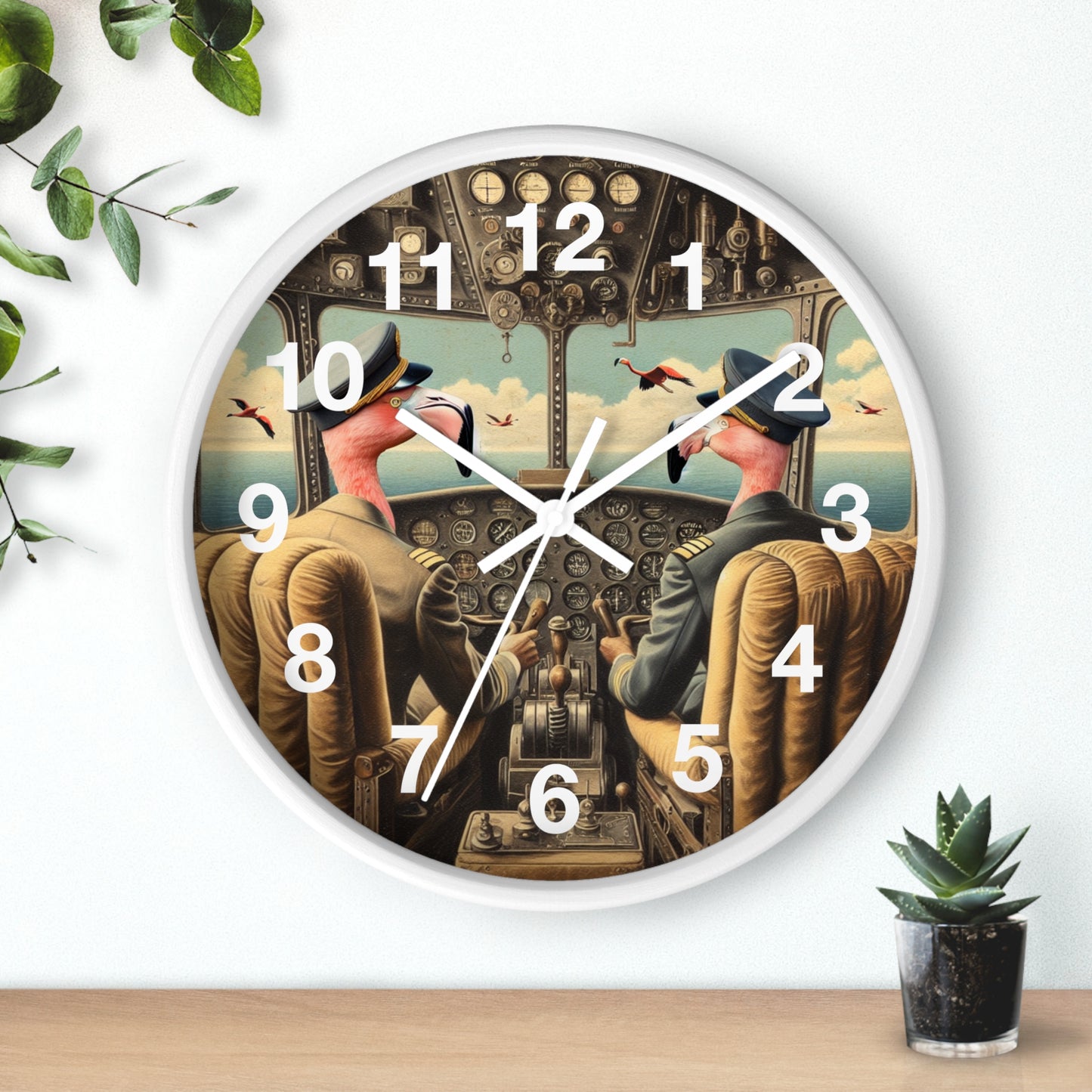 Flamingo Flight Deck Wall Clock