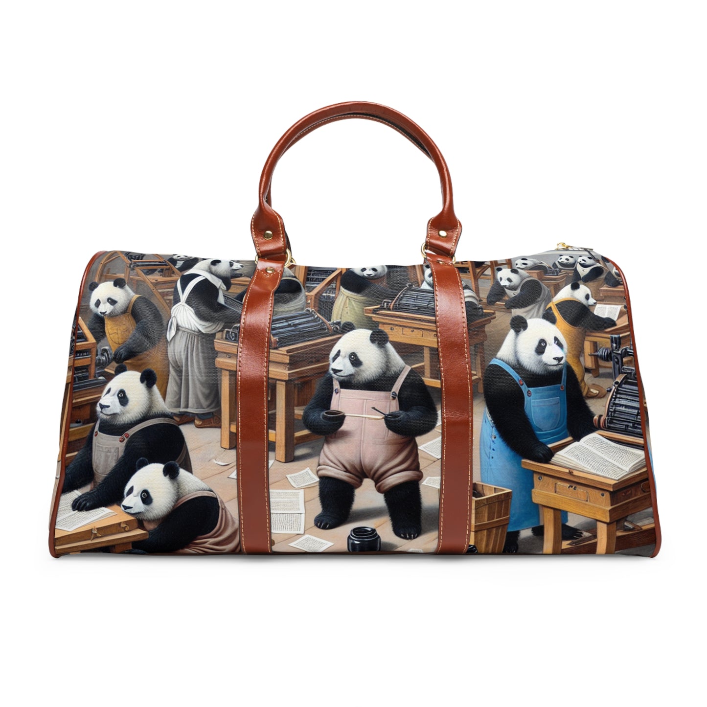 Printing Pandamonium Waterproof Travel Bag