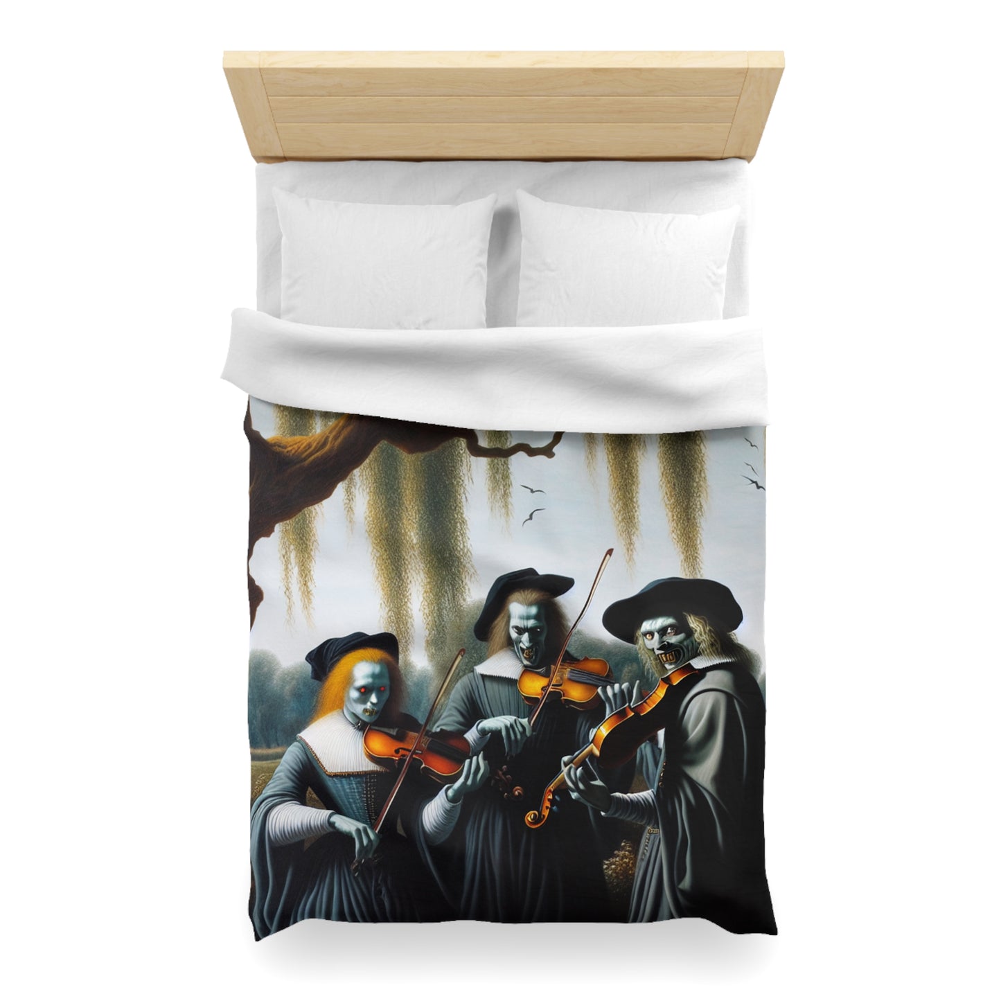 Vermeer's Vampire Violinists Microfiber Duvet Cover