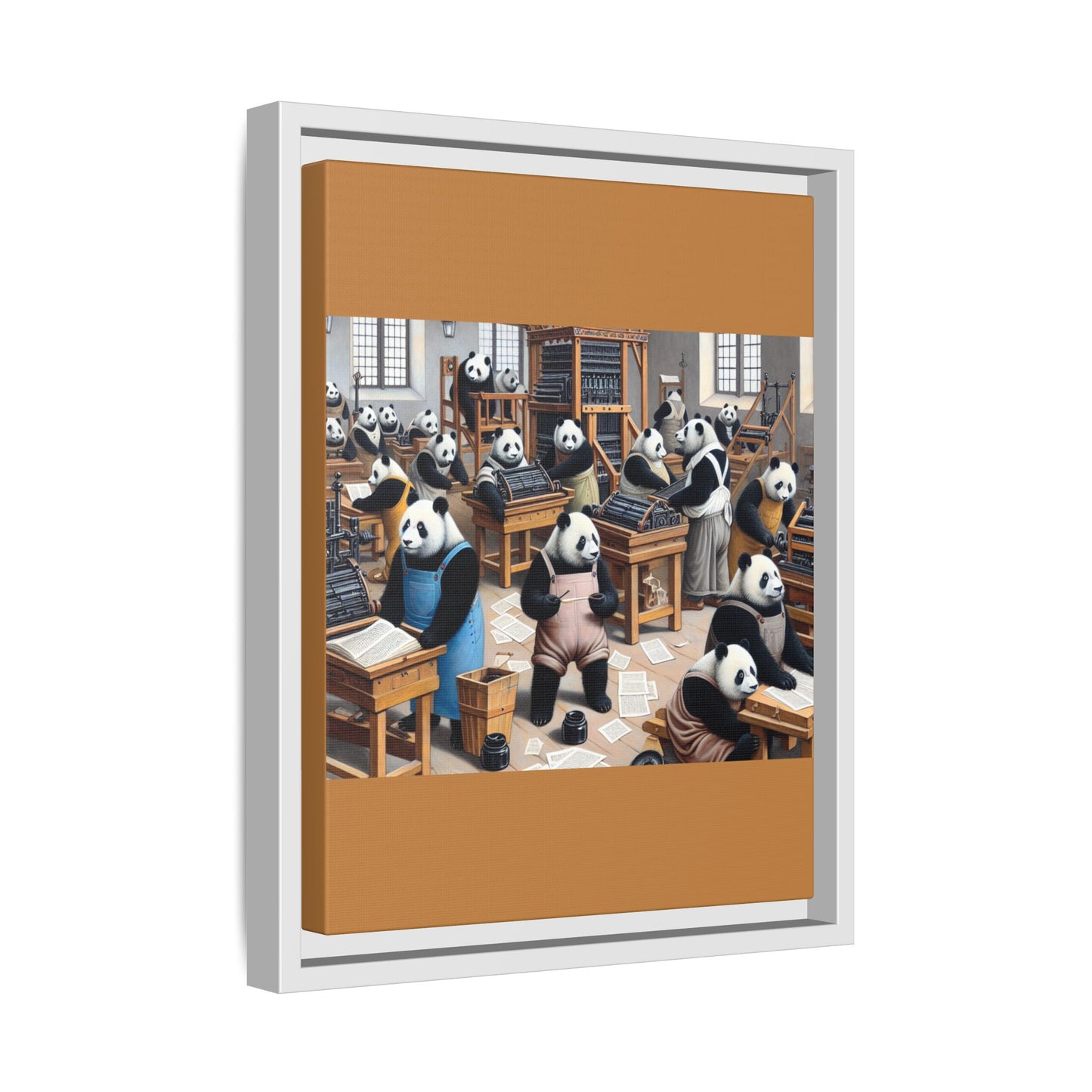 Printing Pandamonium Canvas, Framed (Multi-color)