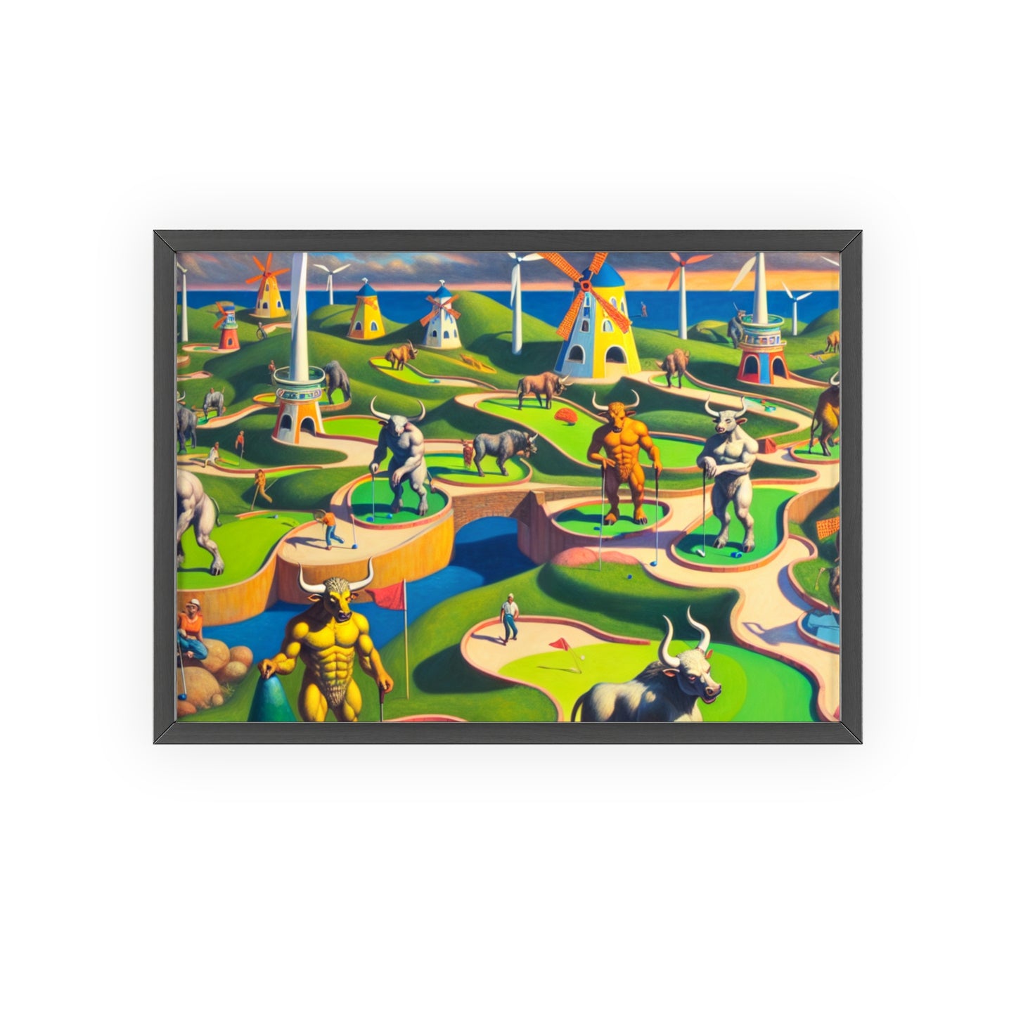 Framed Mini-taur Golf Poster