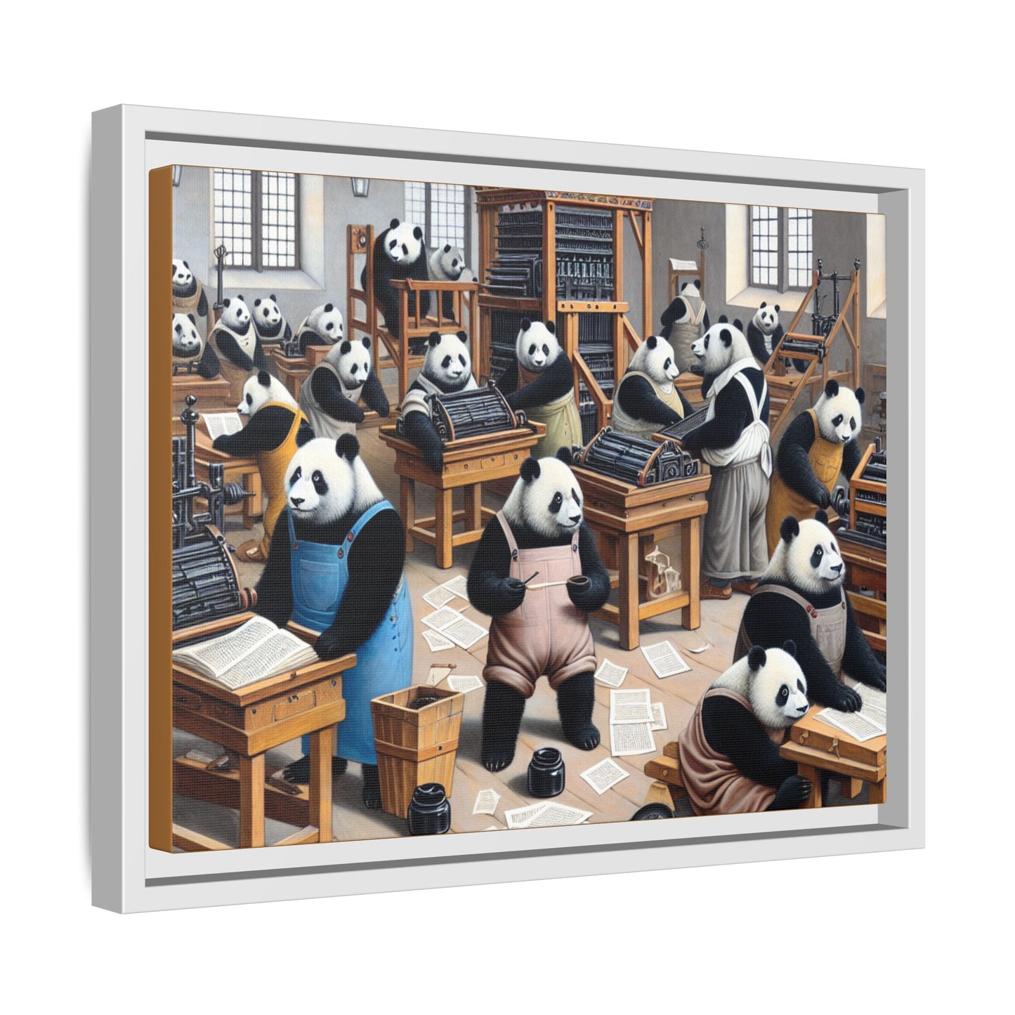 Printing Pandamonium Canvas, Framed (Multi-color)