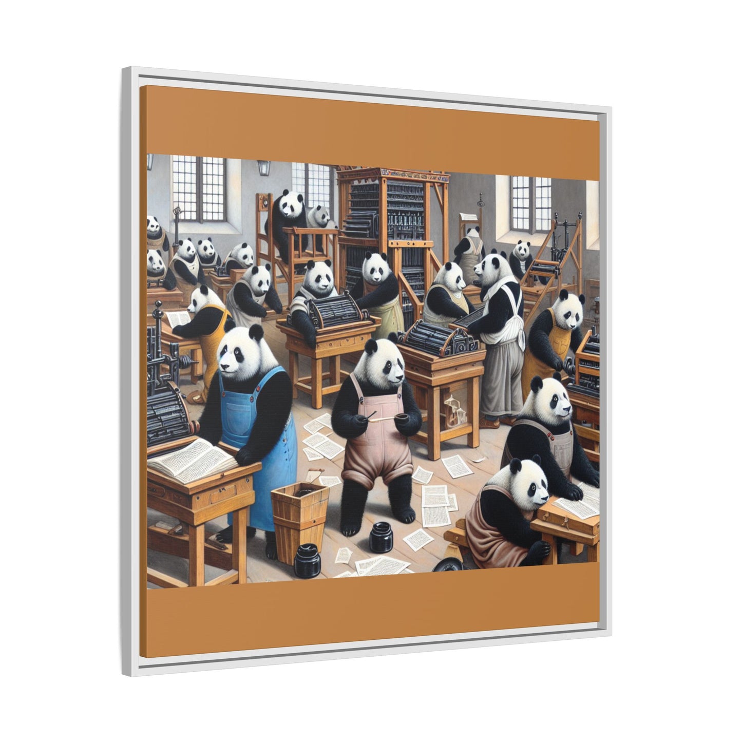 Printing Pandamonium Canvas, Framed (Multi-color)