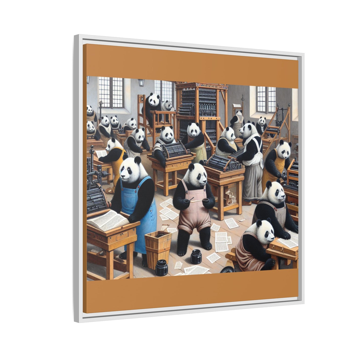 Printing Pandamonium Canvas, Framed (Multi-color)