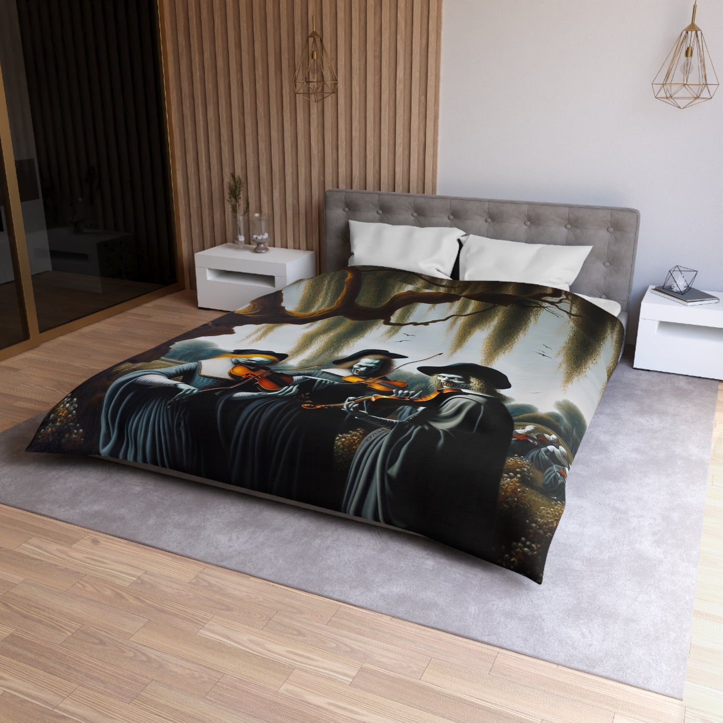 Vermeer's Vampire Violinists Microfiber Duvet Cover