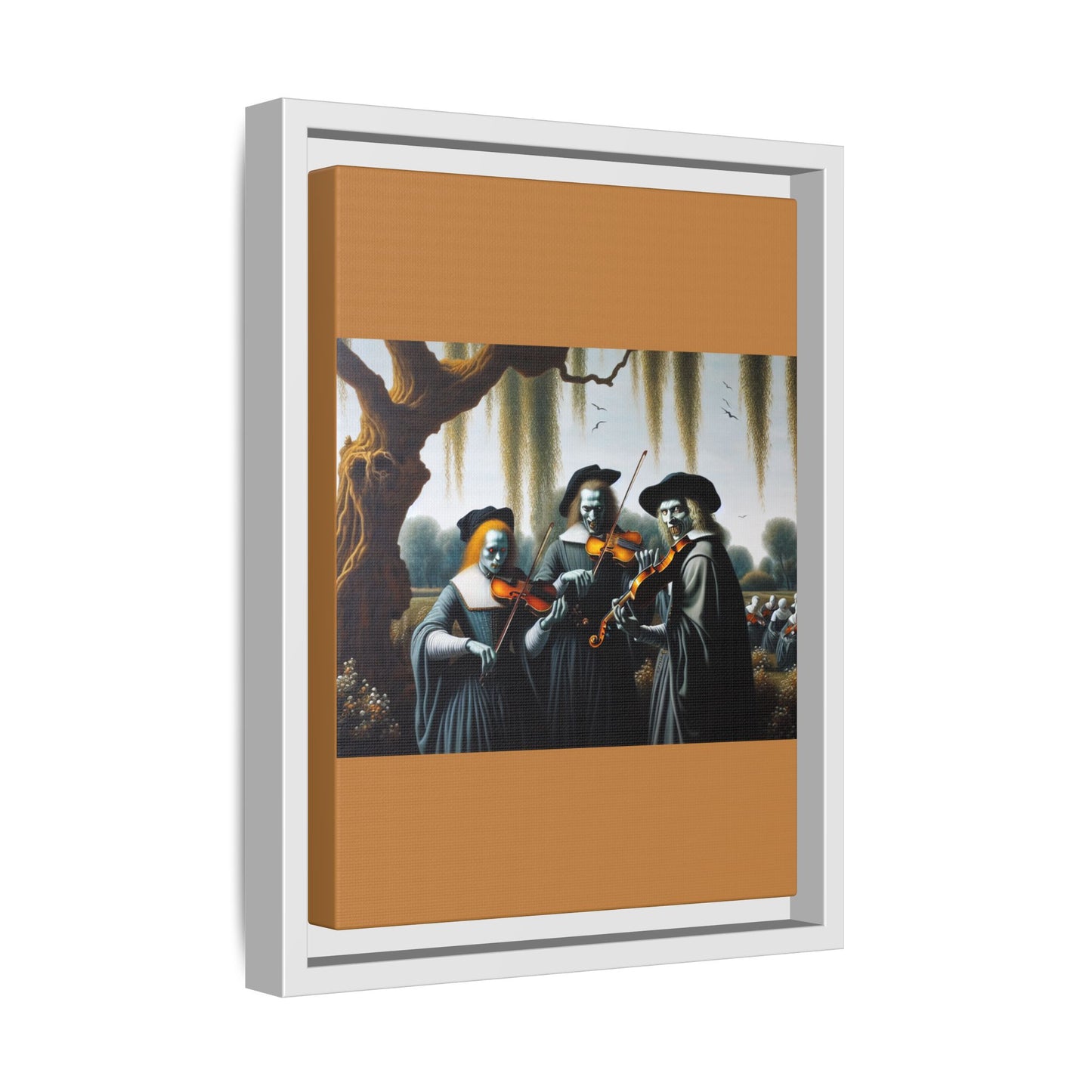 Vermeer's Vampire Violinists Canvas, Framed (Multi-color)