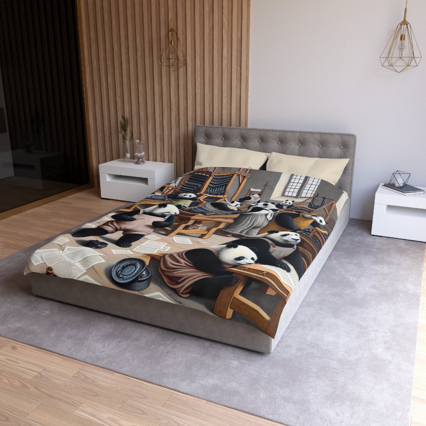 Printing Pandamonium Microfiber Duvet Cover