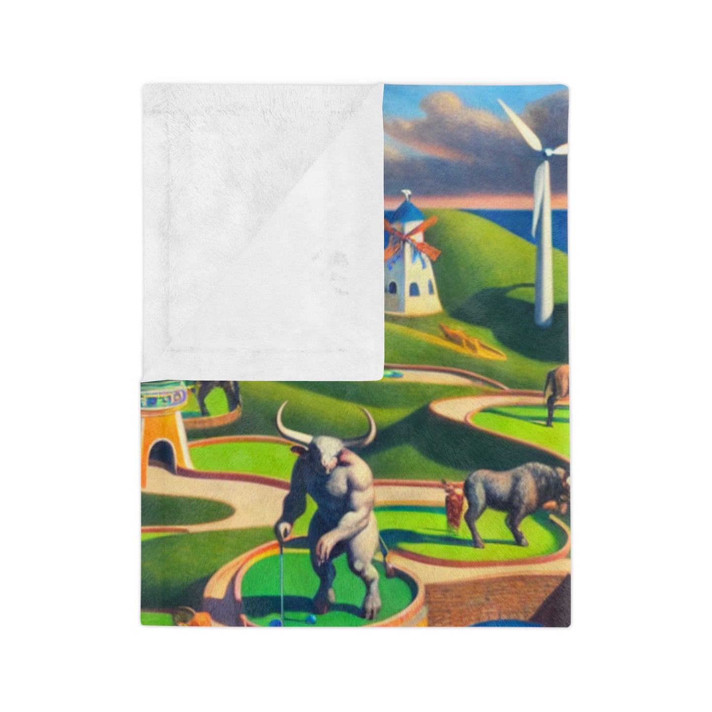 Mini-taur Golf Velveteen Microfiber Blanket