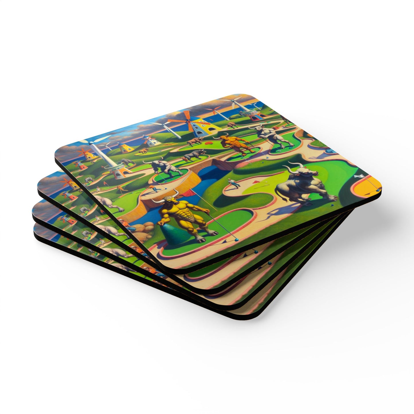 Mini-taur Golf 4pc Coaster Set