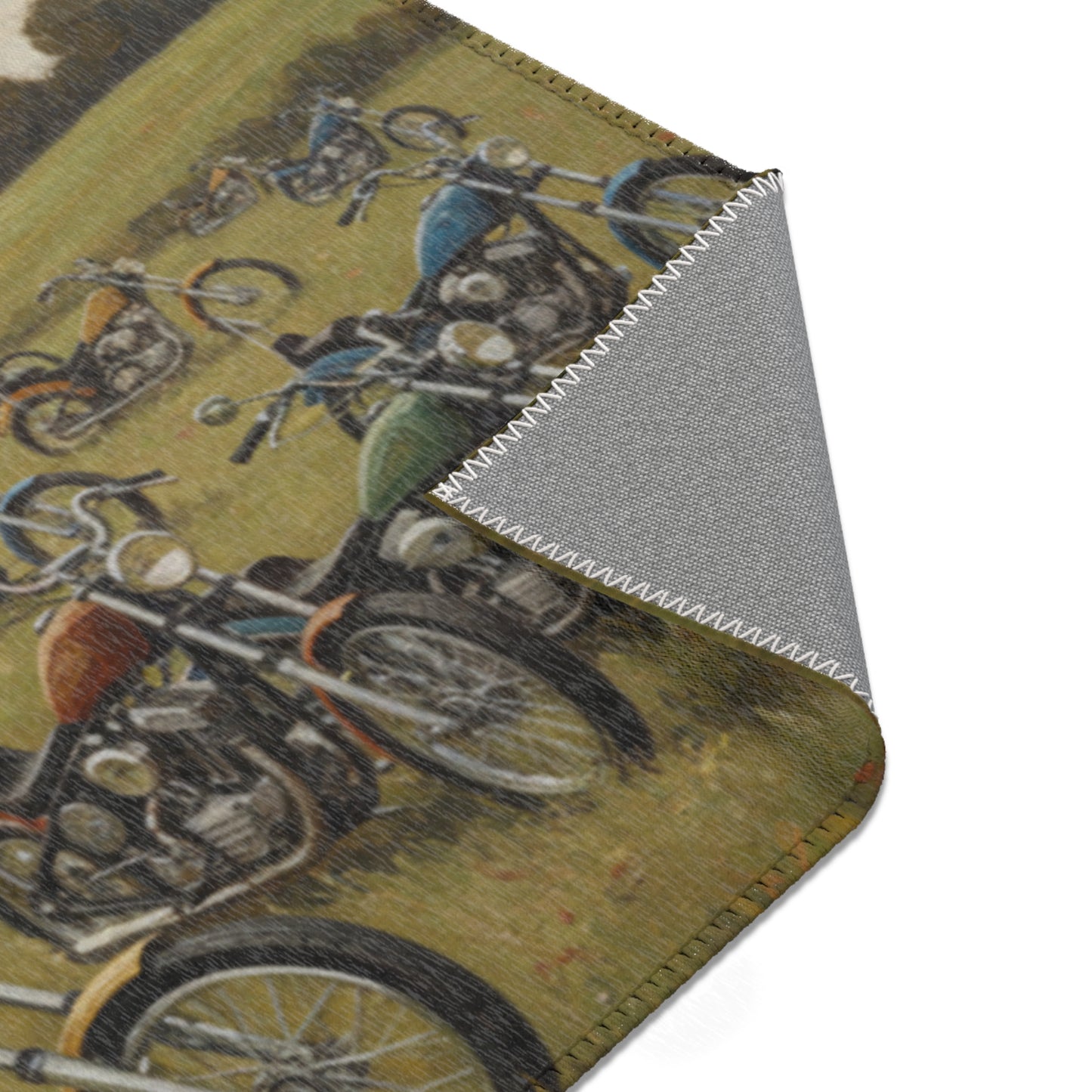 Wild Motorcycles Area Rug - HORIZONTAL
