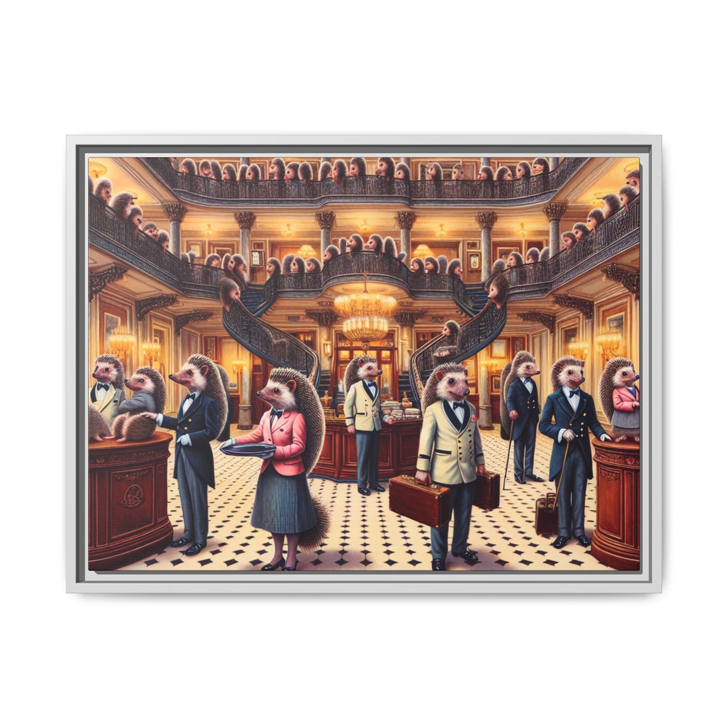 Hedgehog Hotel Canvas, Framed (Multi-color)