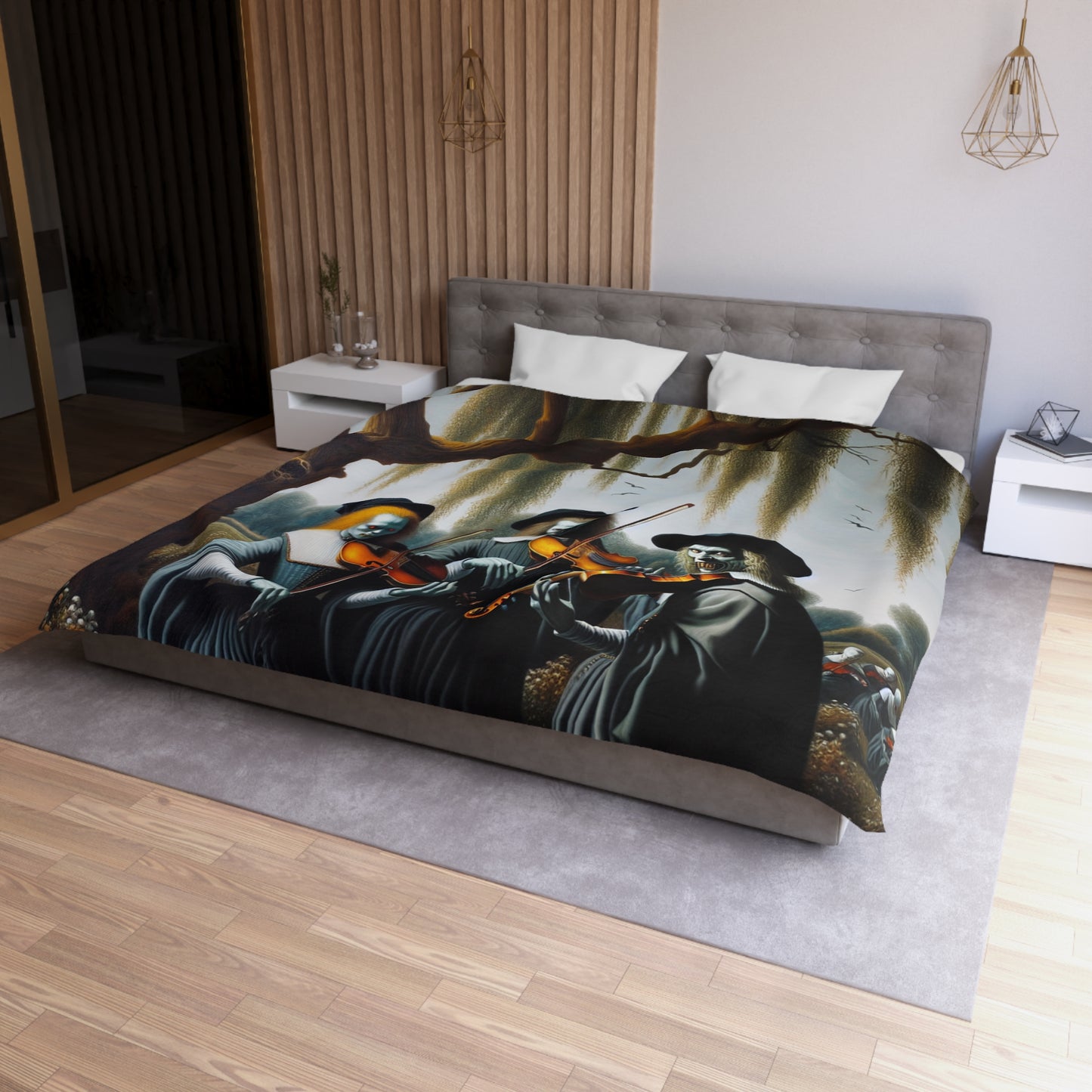 Vermeer's Vampire Violinists Microfiber Duvet Cover