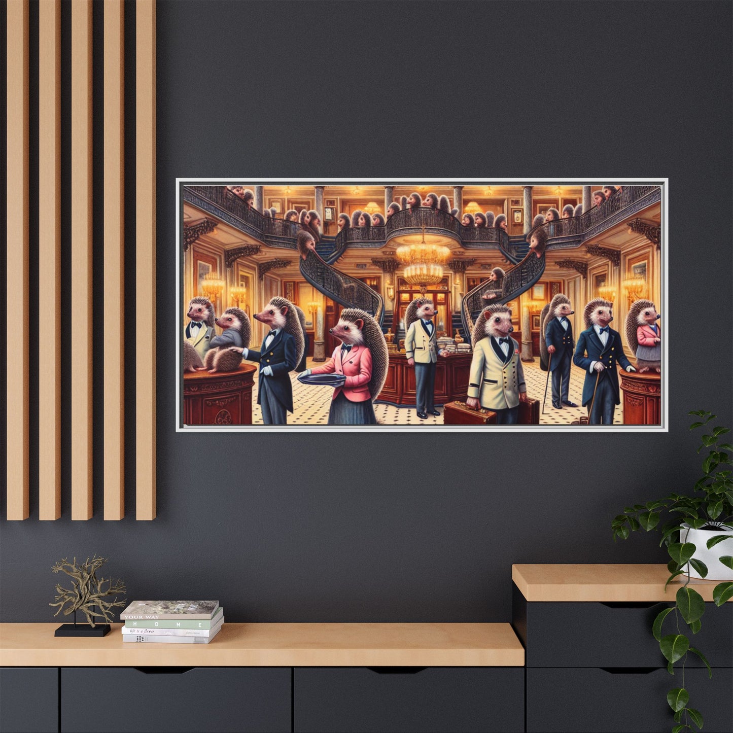 Hedgehog Hotel Canvas, Framed (Multi-color)
