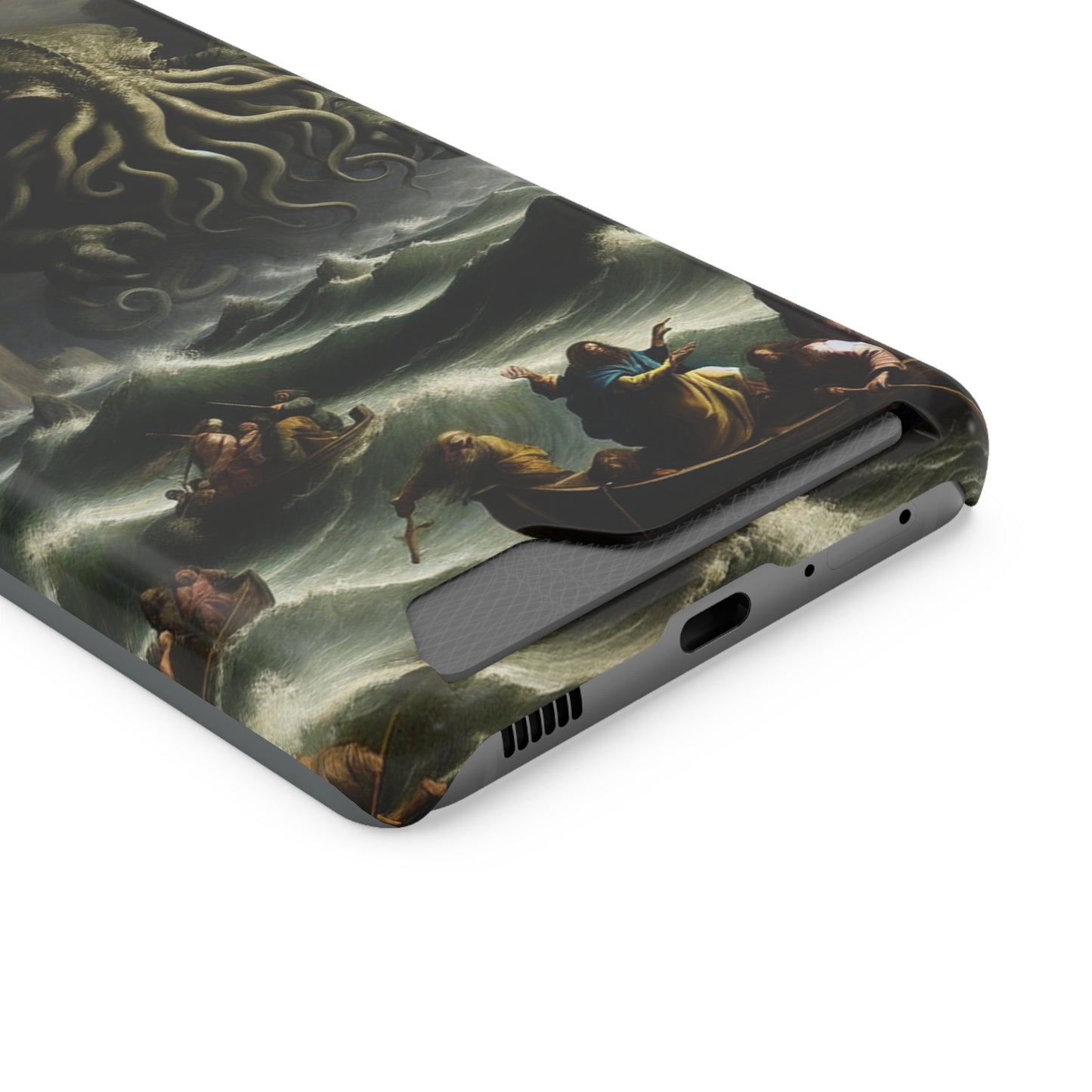 Cthulhu in the Storm Phone Case with Card Holder - GALAXY