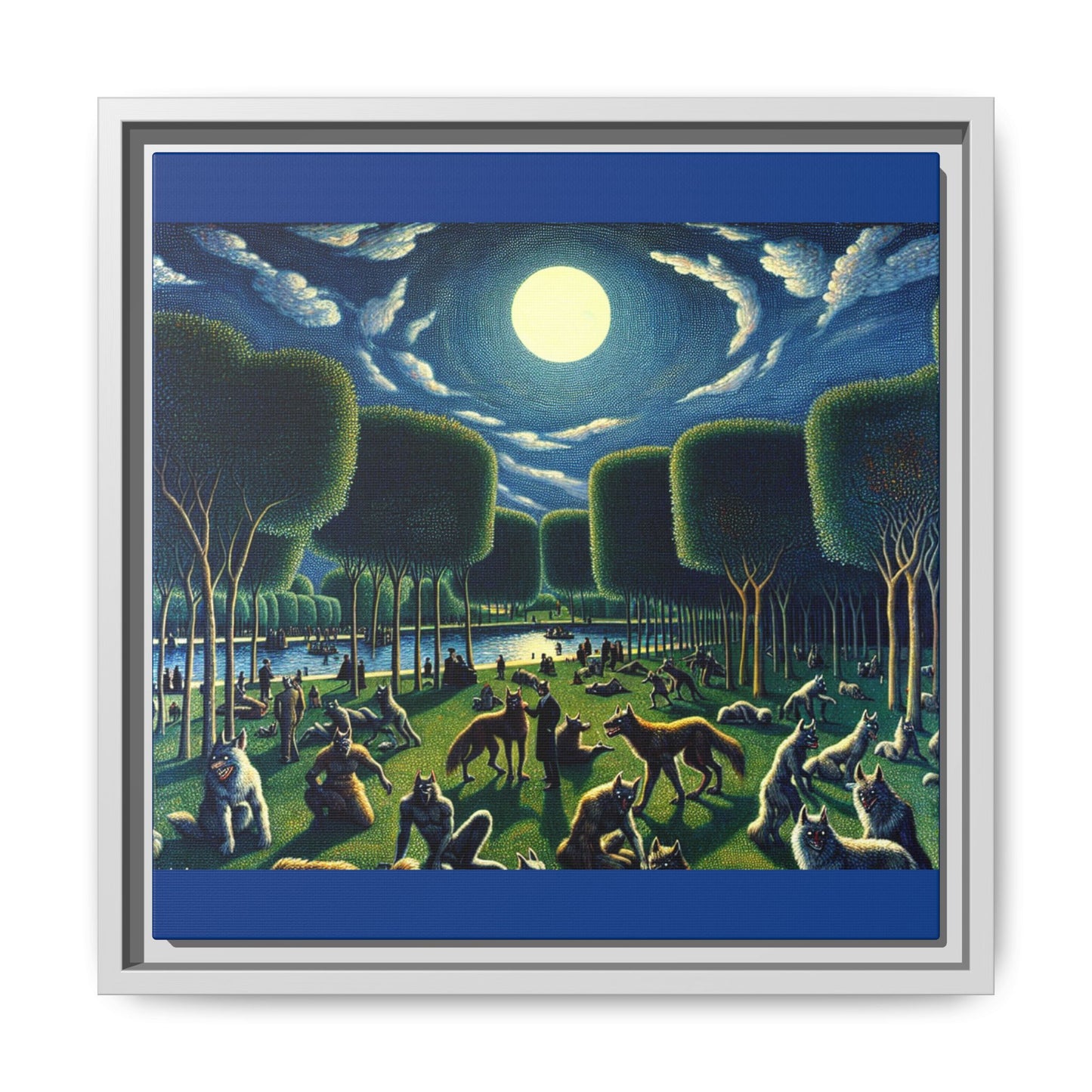 Werewolves at the Waterfront Canvas, Framed (Multi-color)