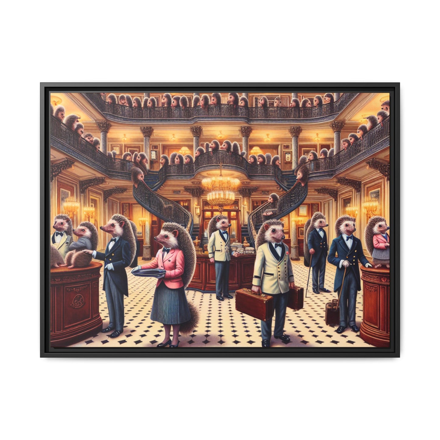 Hedgehog Hotel Canvas, Framed (Multi-color)