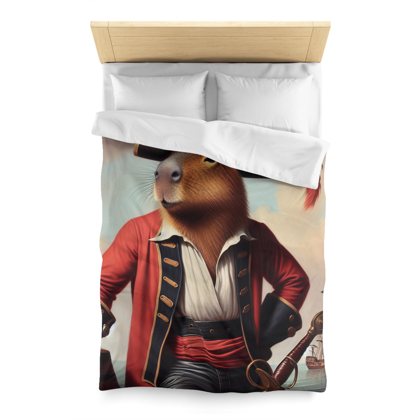 Captain Capybara Microfiber Duvet Cover