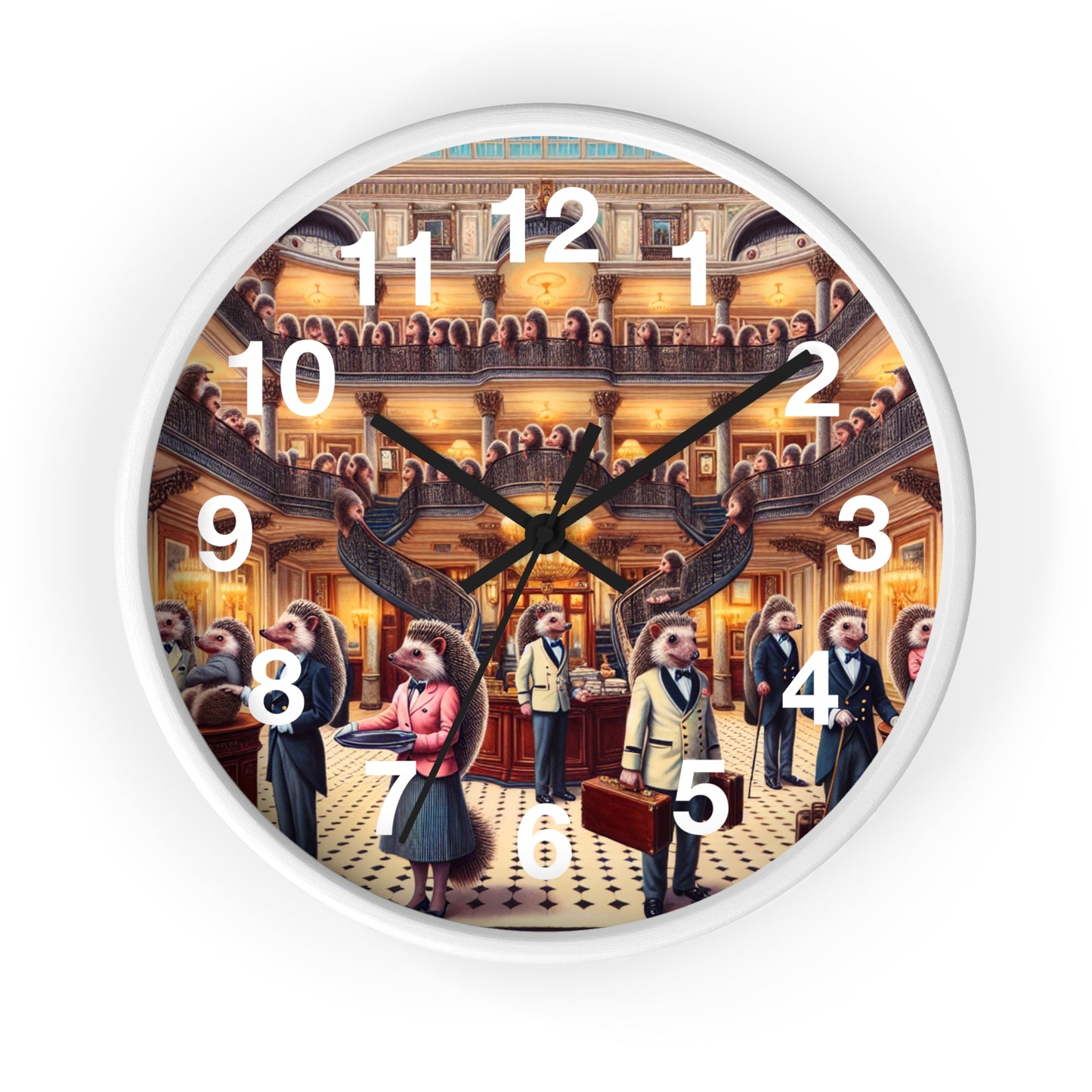 Hedgehog Hotel Wall Clock