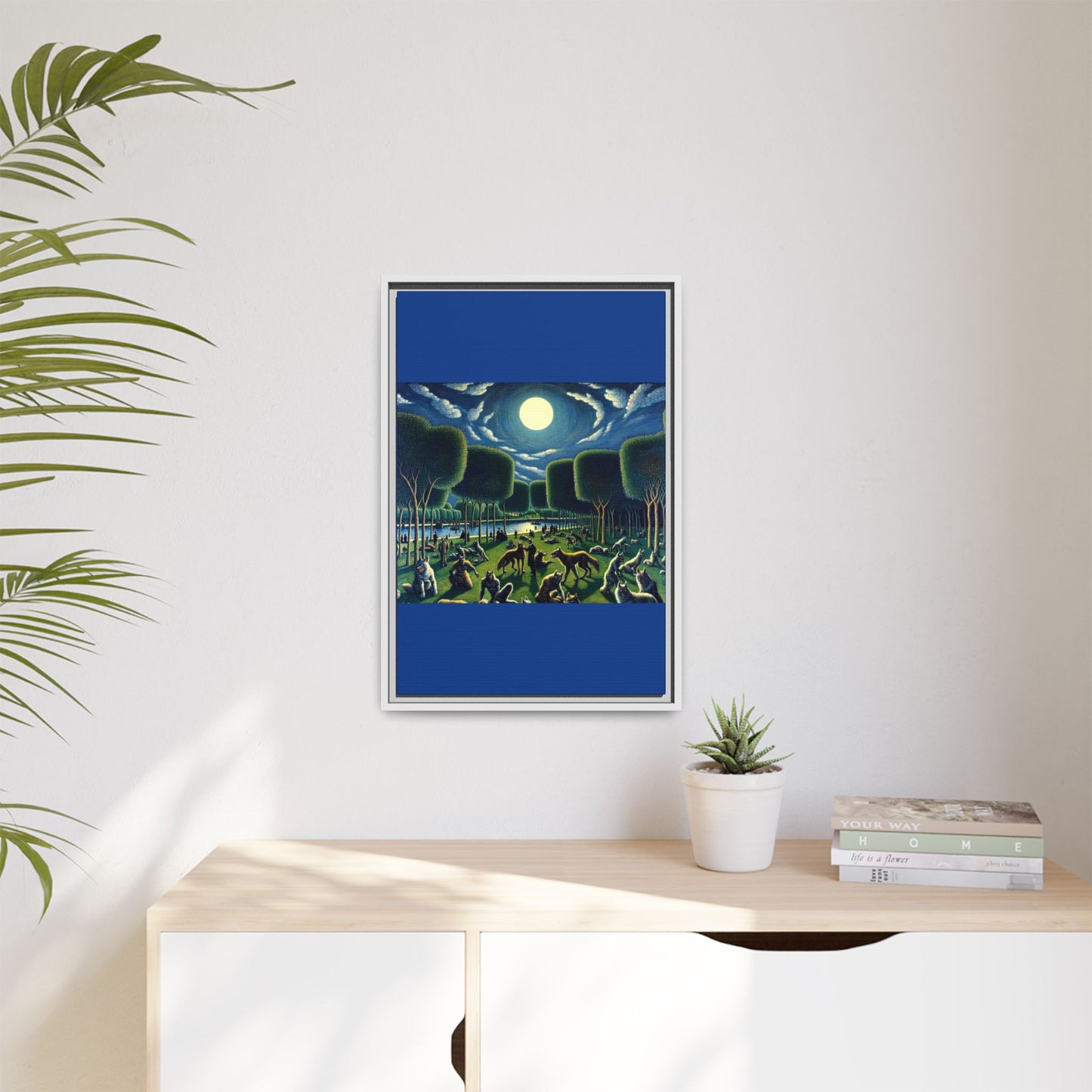 Werewolves at the Waterfront Canvas, Framed (Multi-color)