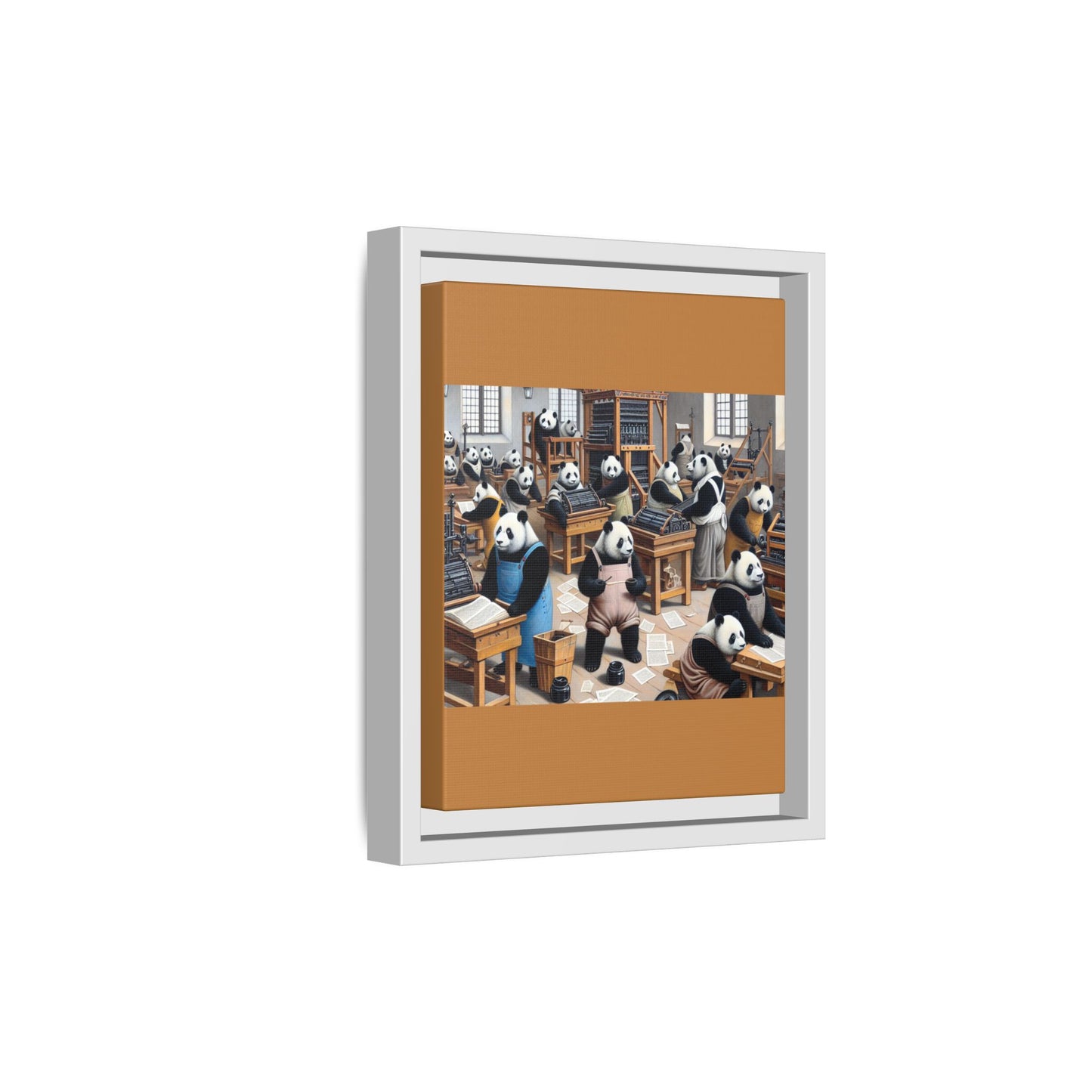 Printing Pandamonium Canvas, Framed (Multi-color)