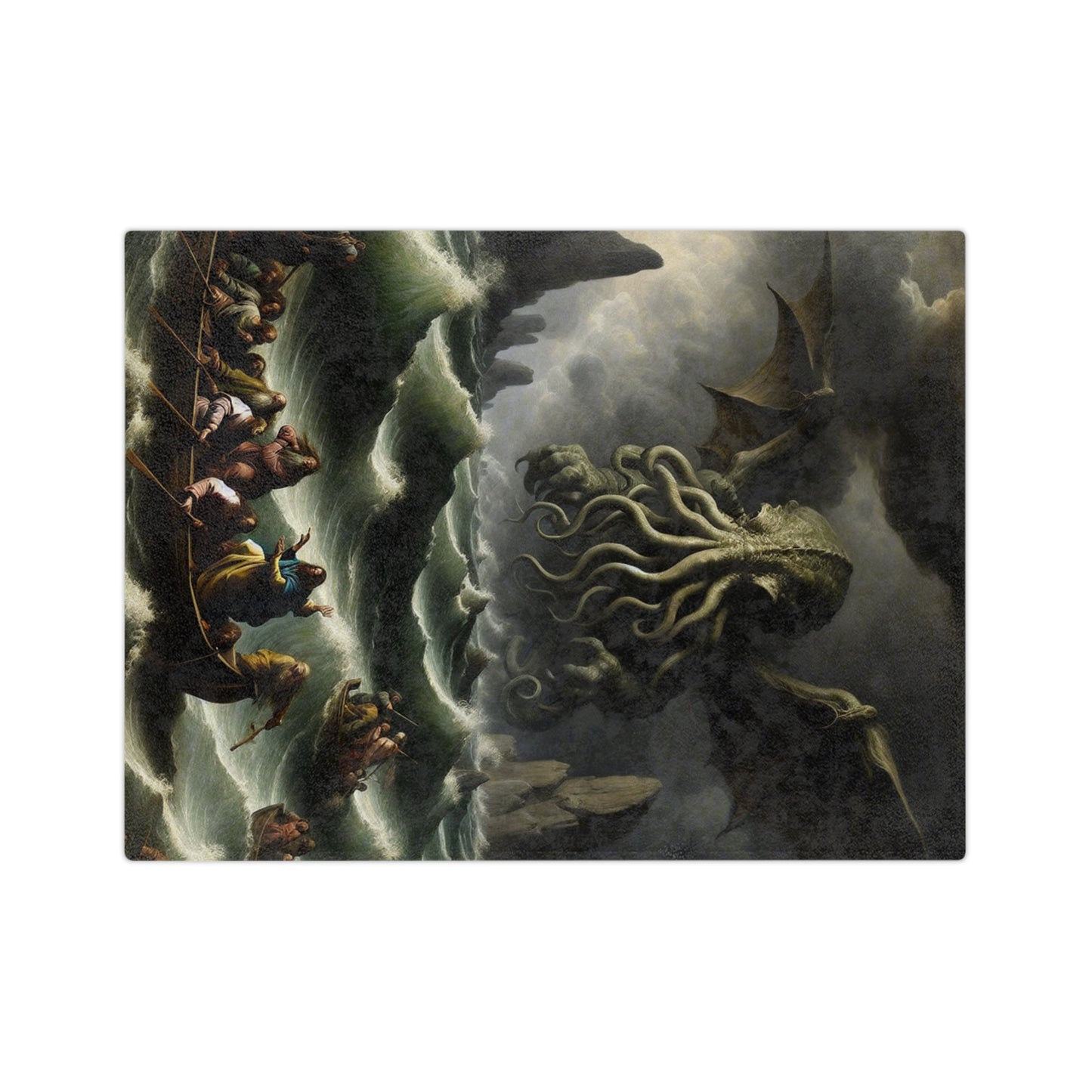 Cthulhu in the Storm Velveteen Microfiber Blanket