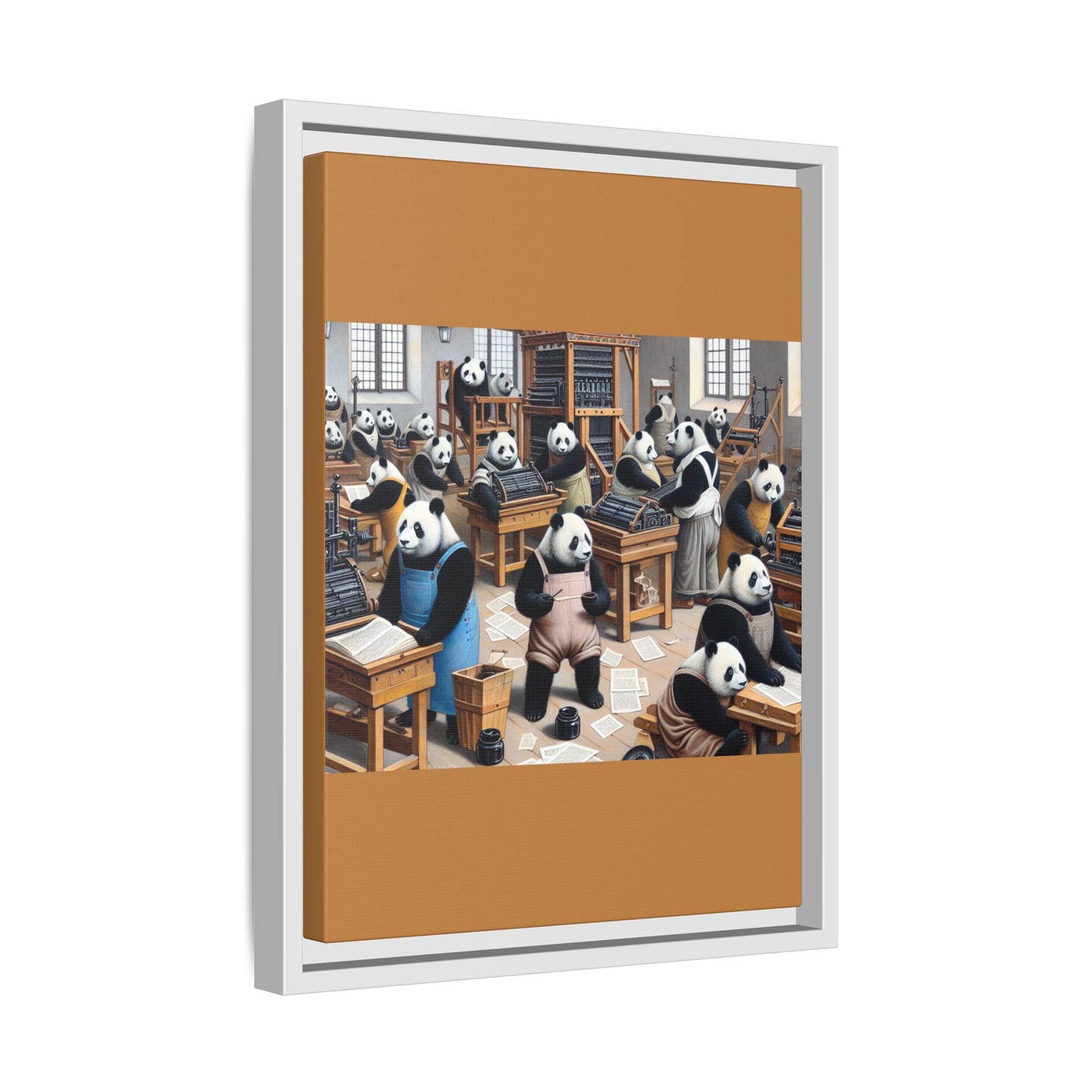 Printing Pandamonium Canvas, Framed (Multi-color)