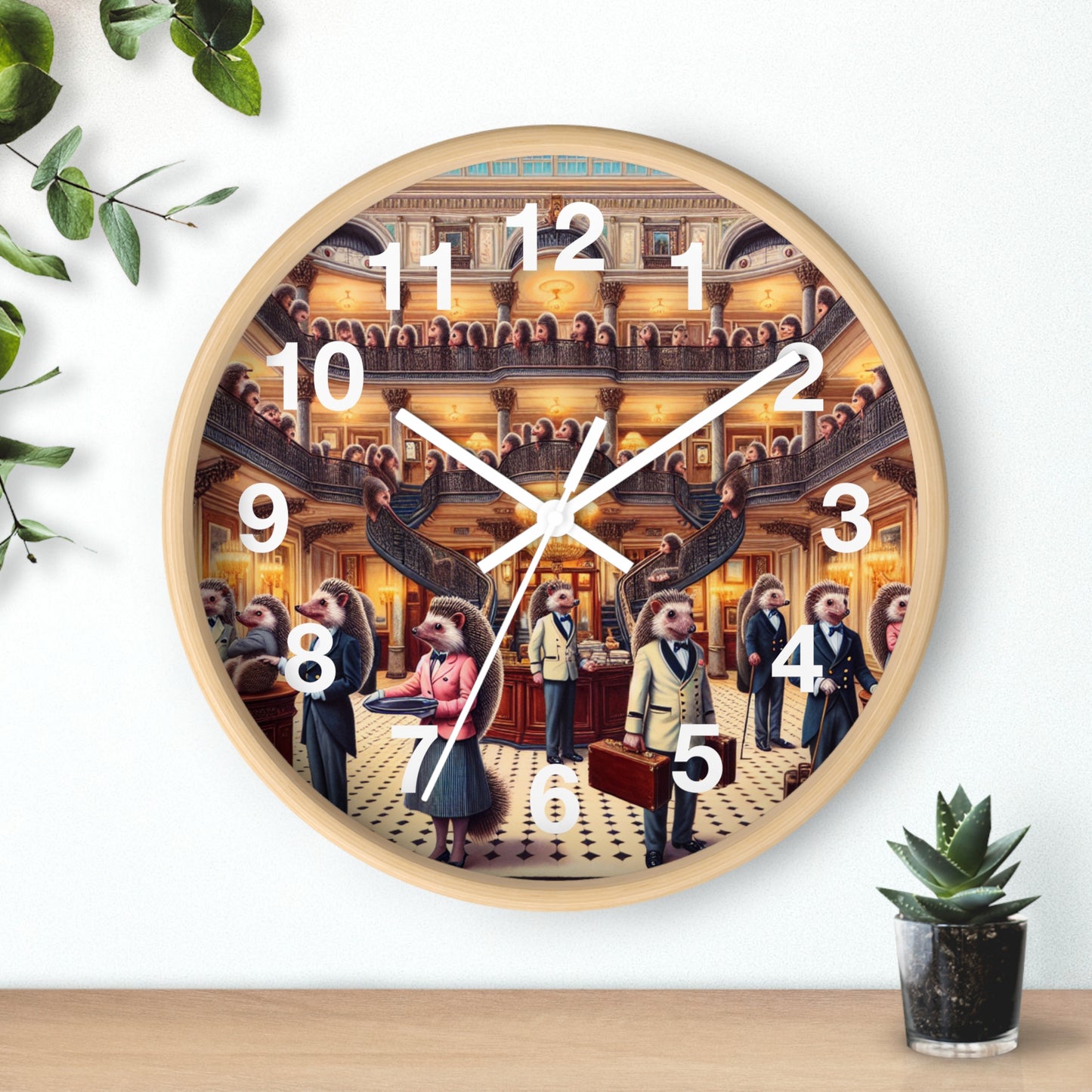 Hedgehog Hotel Wall Clock