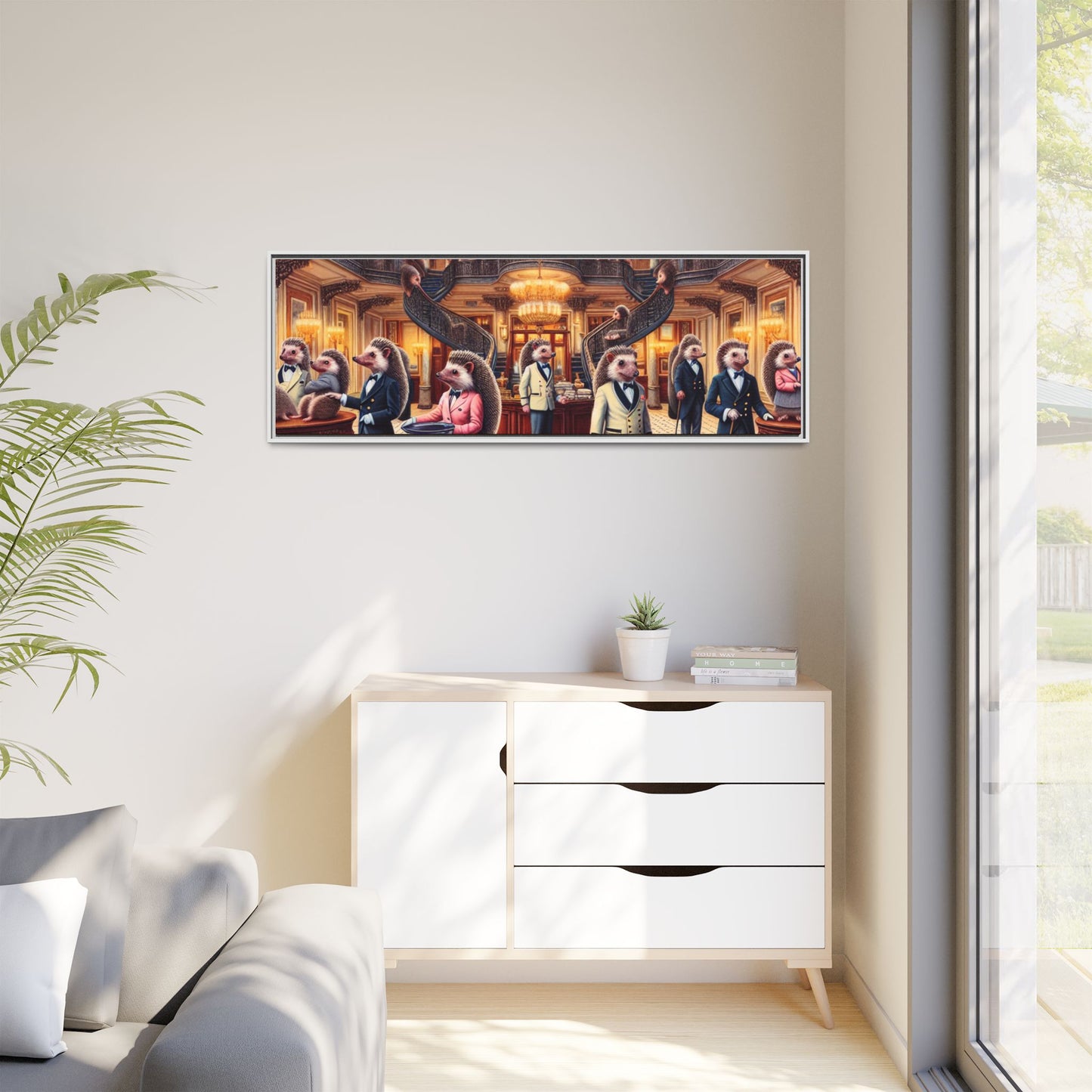 Hedgehog Hotel Canvas, Framed (Multi-color)