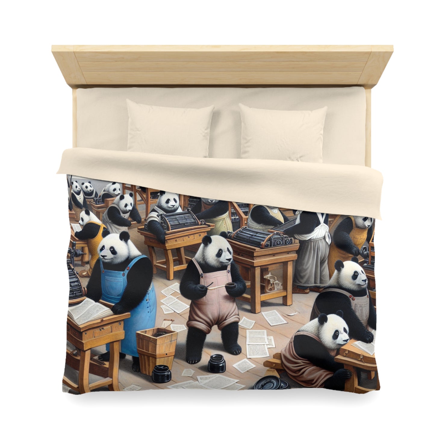 Printing Pandamonium Microfiber Duvet Cover