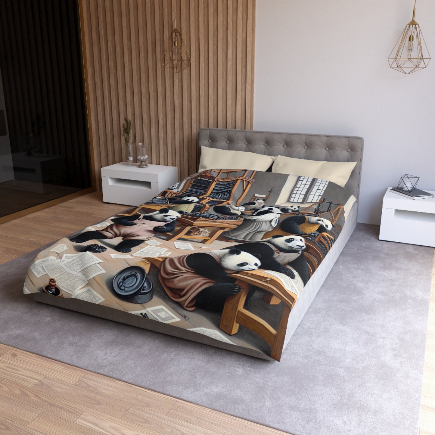 Printing Pandamonium Microfiber Duvet Cover