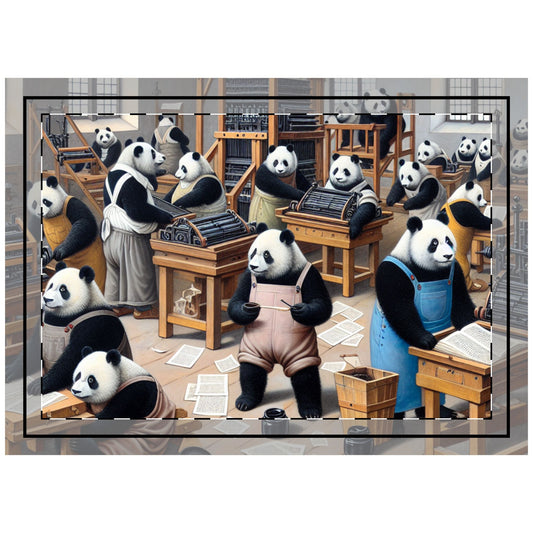 Printing Pandamonium Throw Pillow