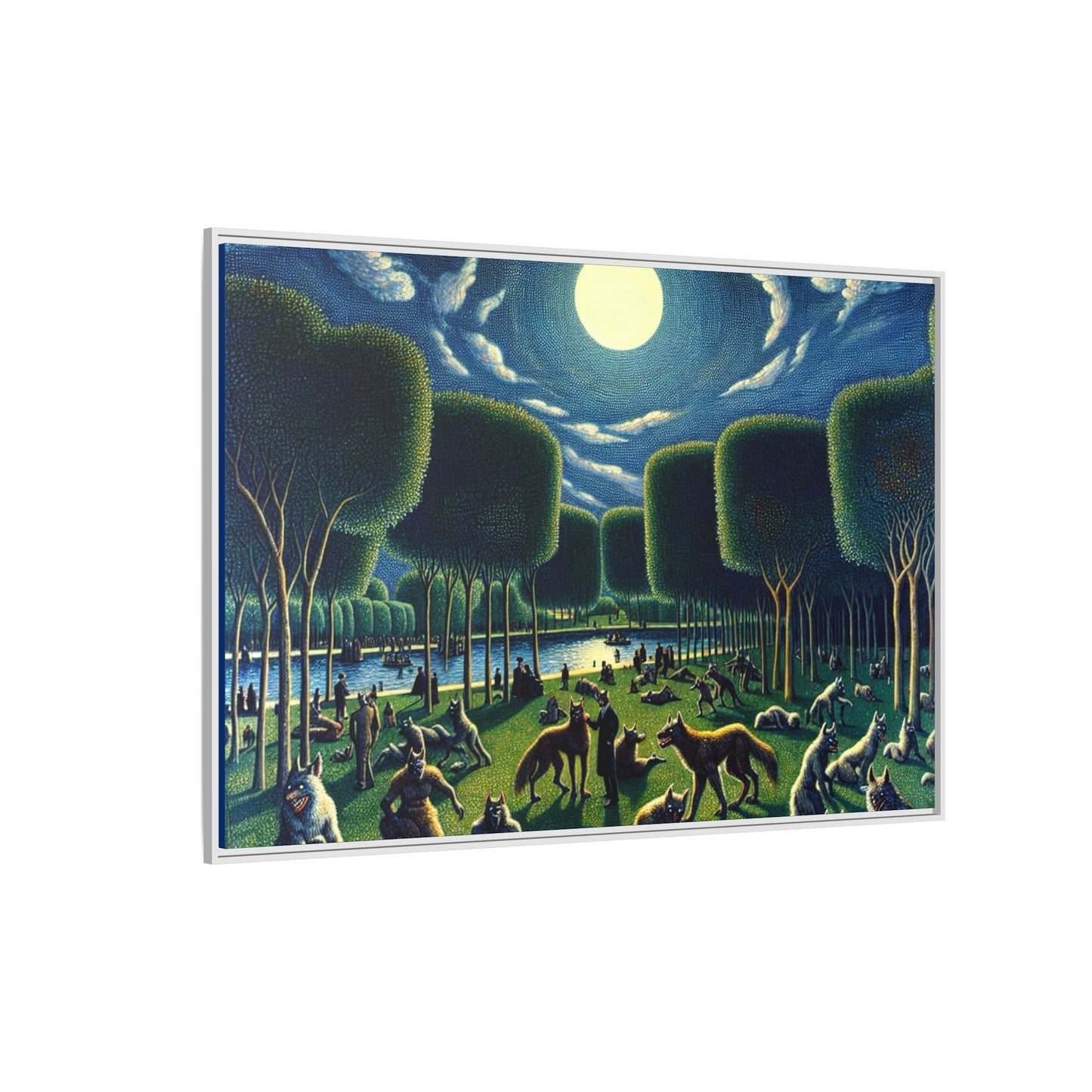 Werewolves at the Waterfront Canvas, Framed (Multi-color)