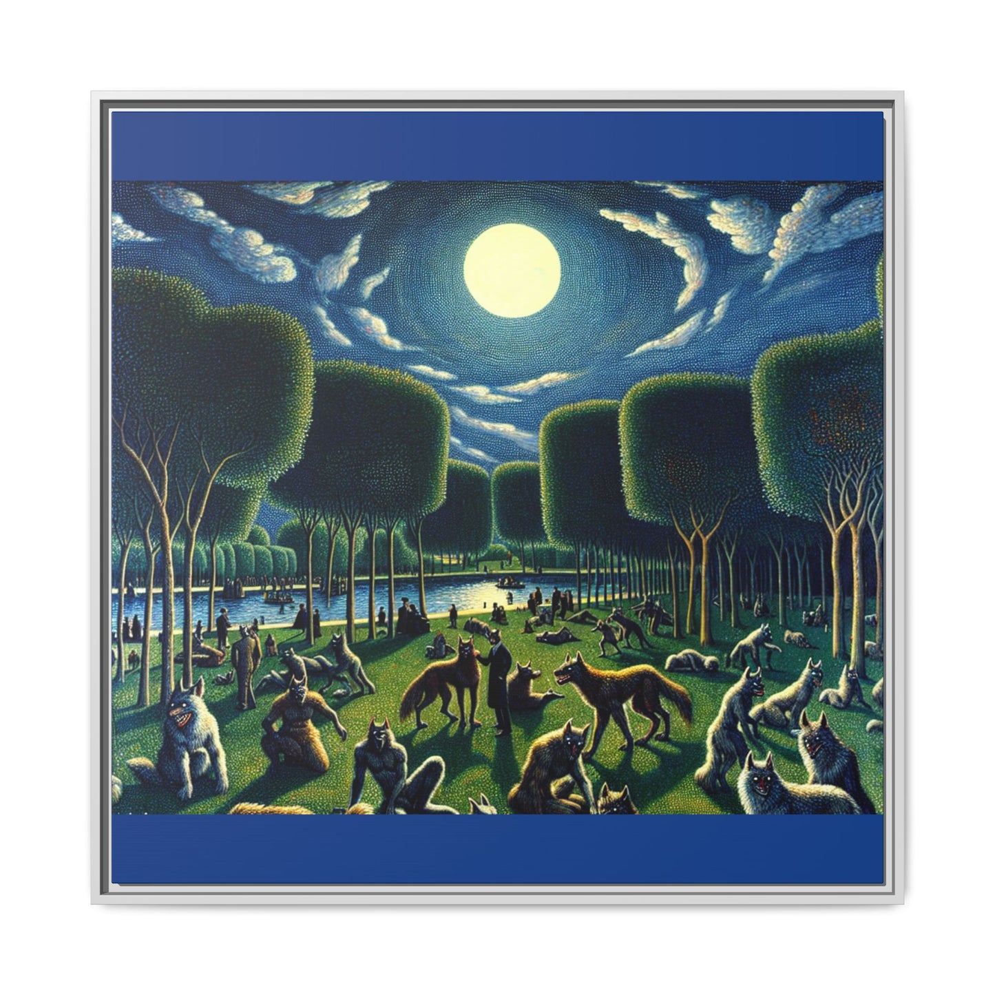 Werewolves at the Waterfront Canvas, Framed (Multi-color)