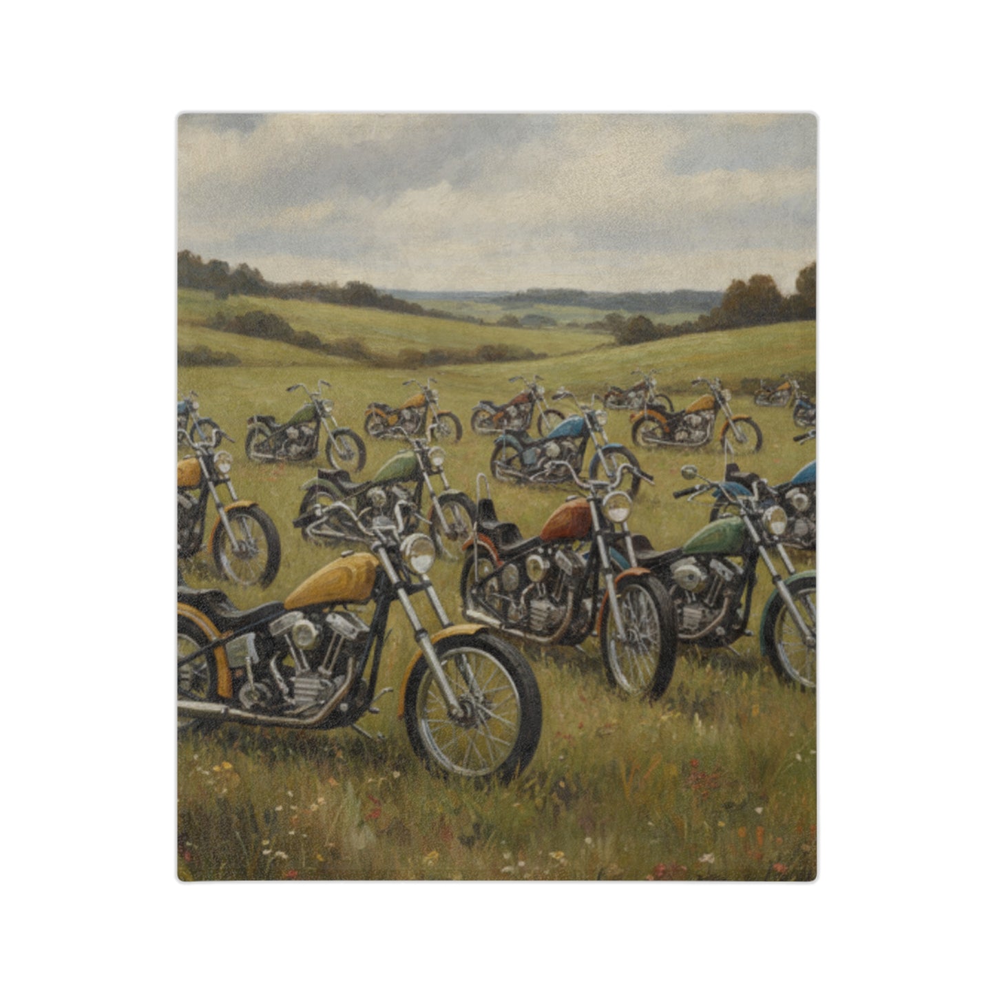 Wild Motorcycles Velveteen Microfiber Blanket