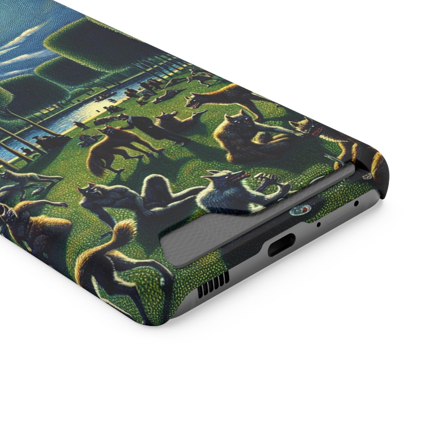 Werewolves at the Waterfront Phone Case with Card Holder - GALAXY