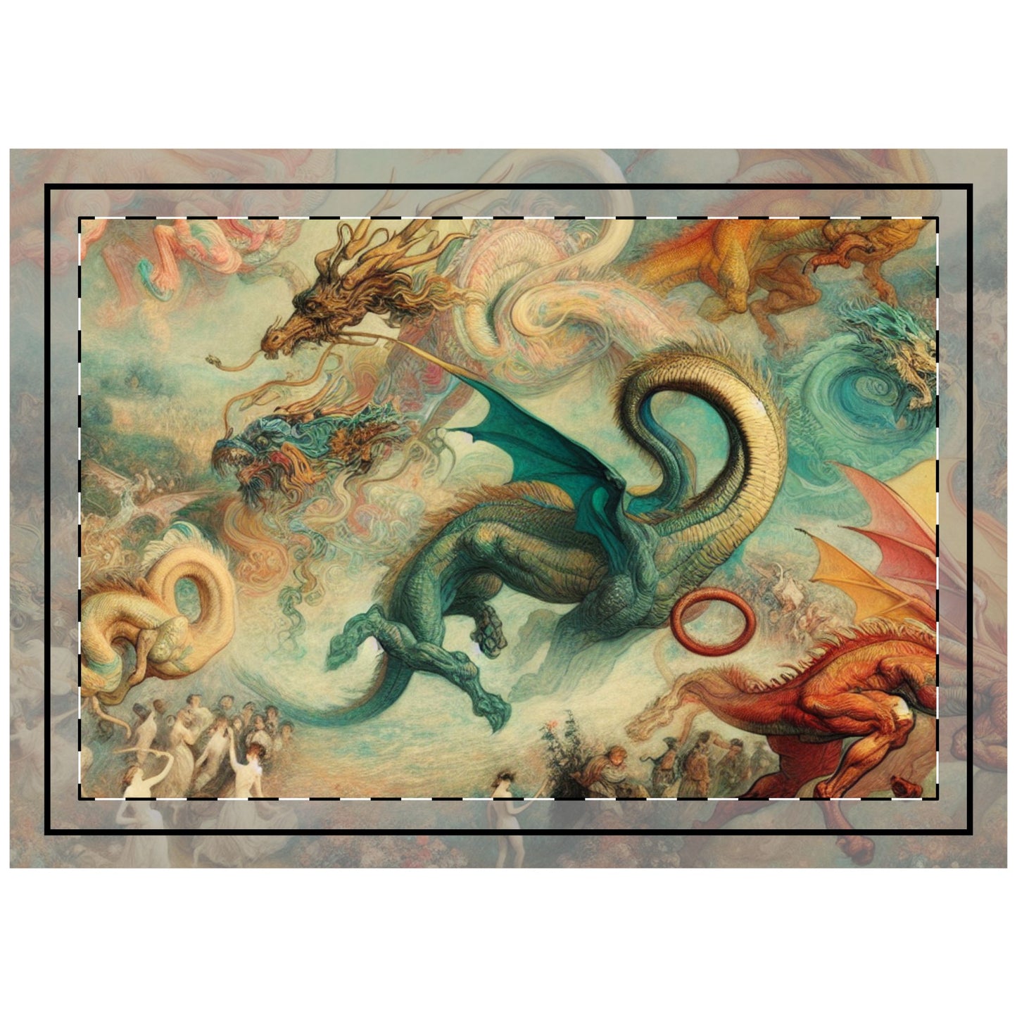 Degas Dreams of Dragons Throw Pillow