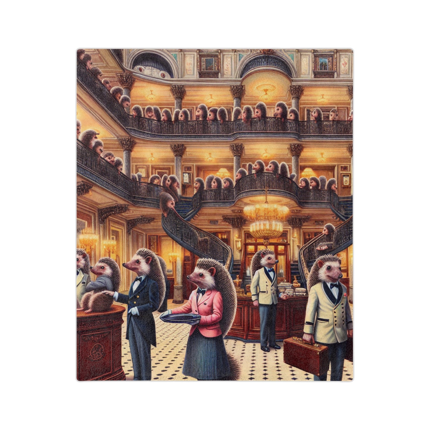 Hedgehog Hotel Velveteen Microfiber Blanket