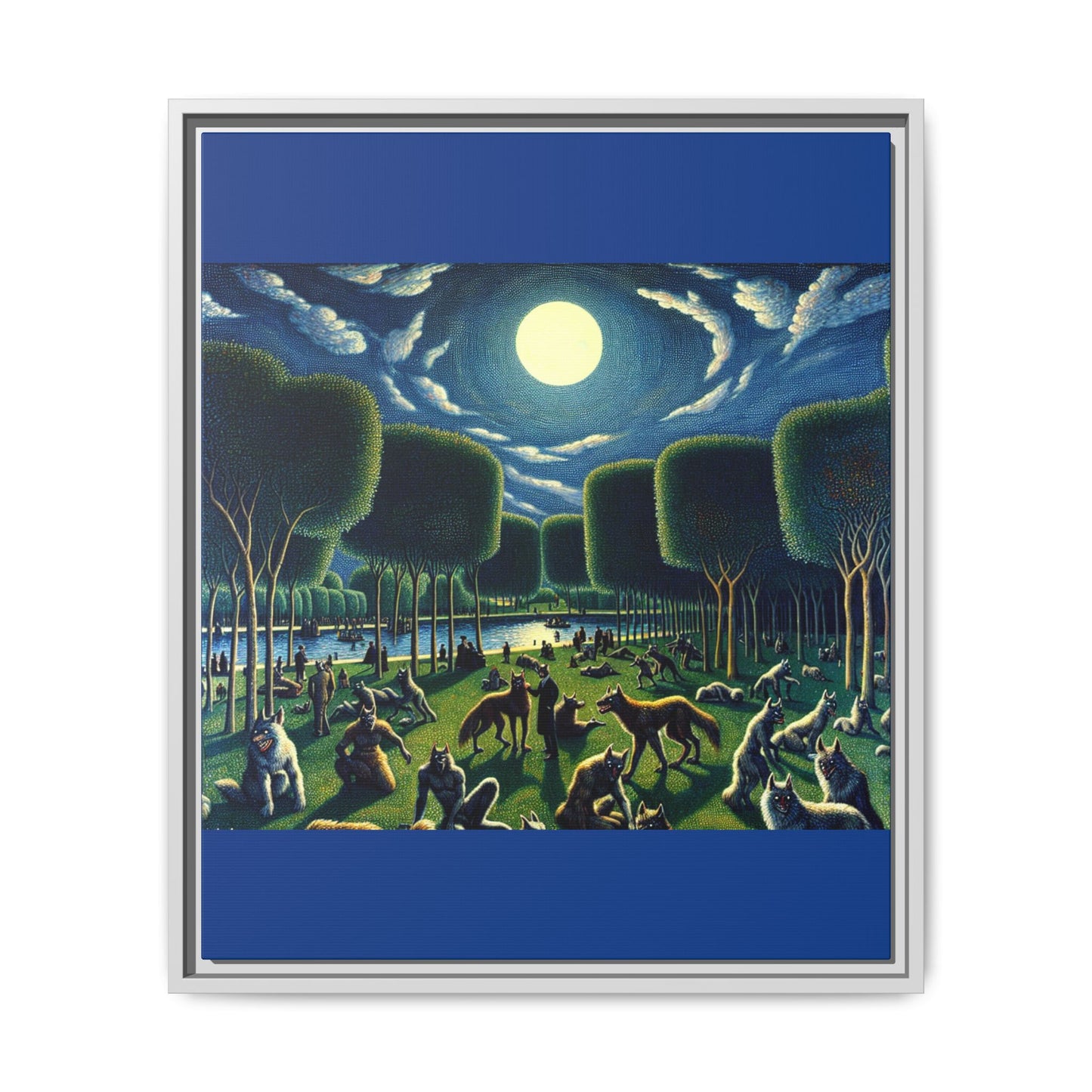 Werewolves at the Waterfront Canvas, Framed (Multi-color)