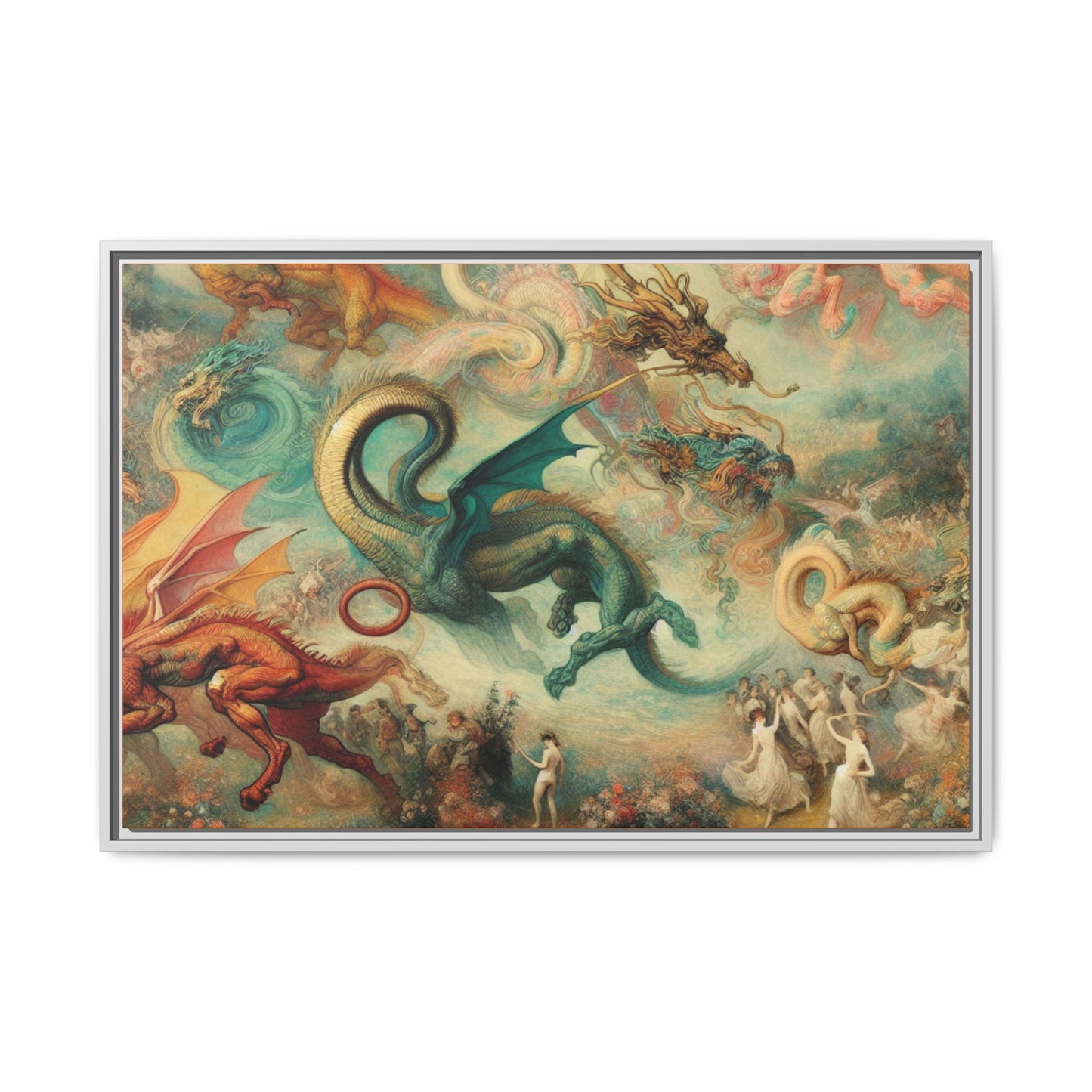 Degas Dreams of Dragons Canvas, Framed (Multi-color)