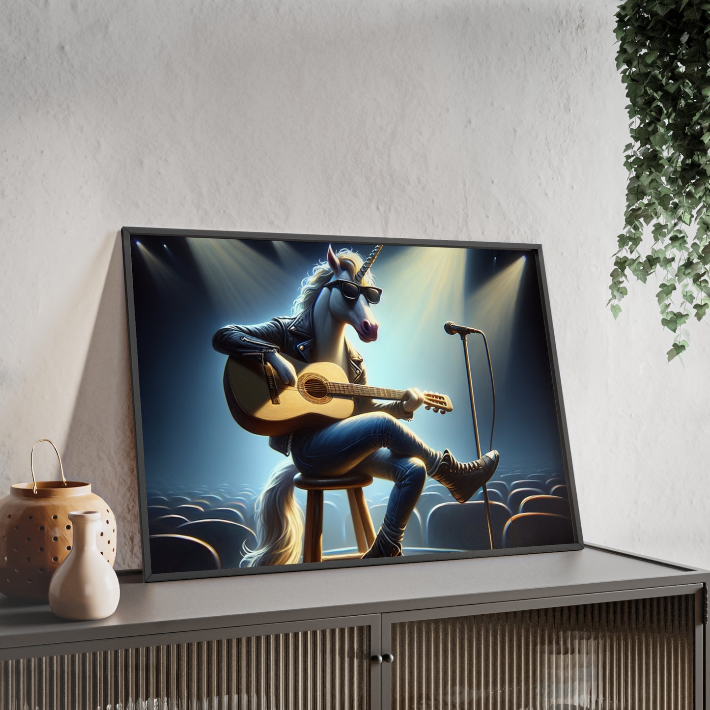 Framed Unicorn Unplugged Poster