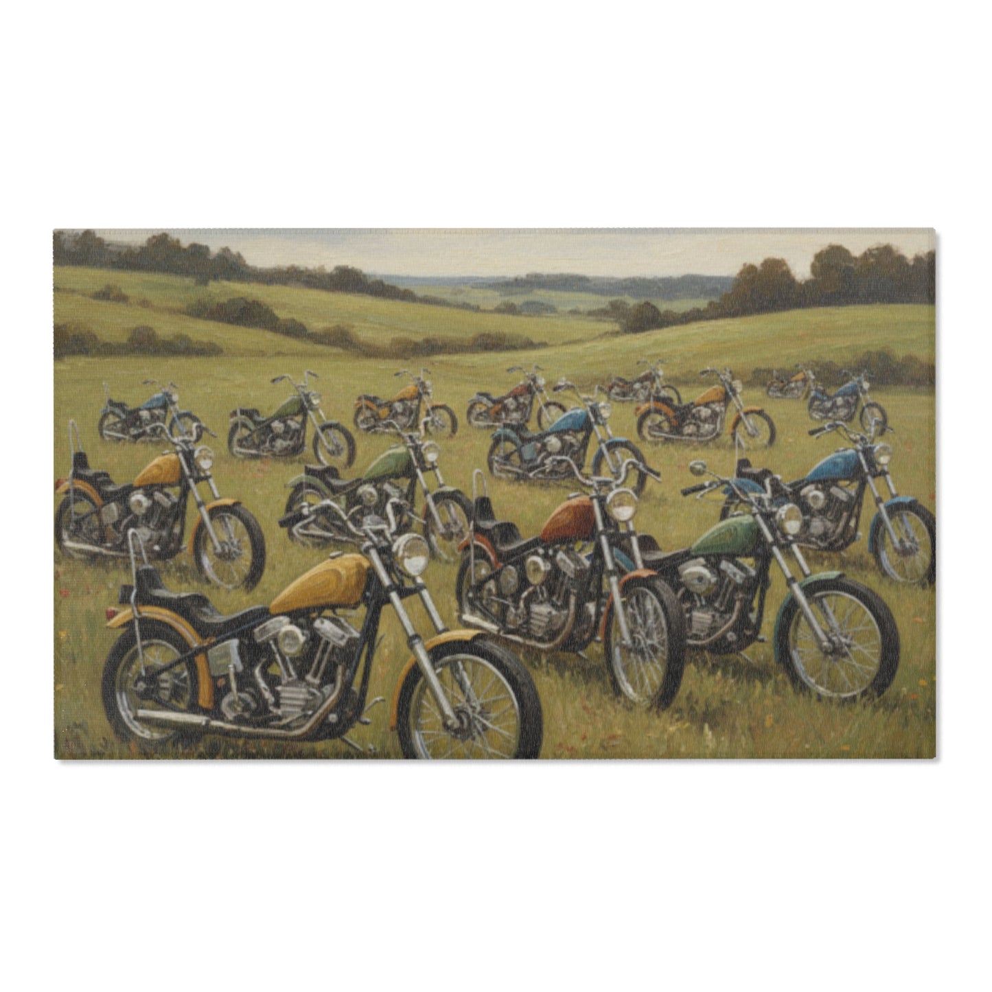 Wild Motorcycles Area Rug - HORIZONTAL