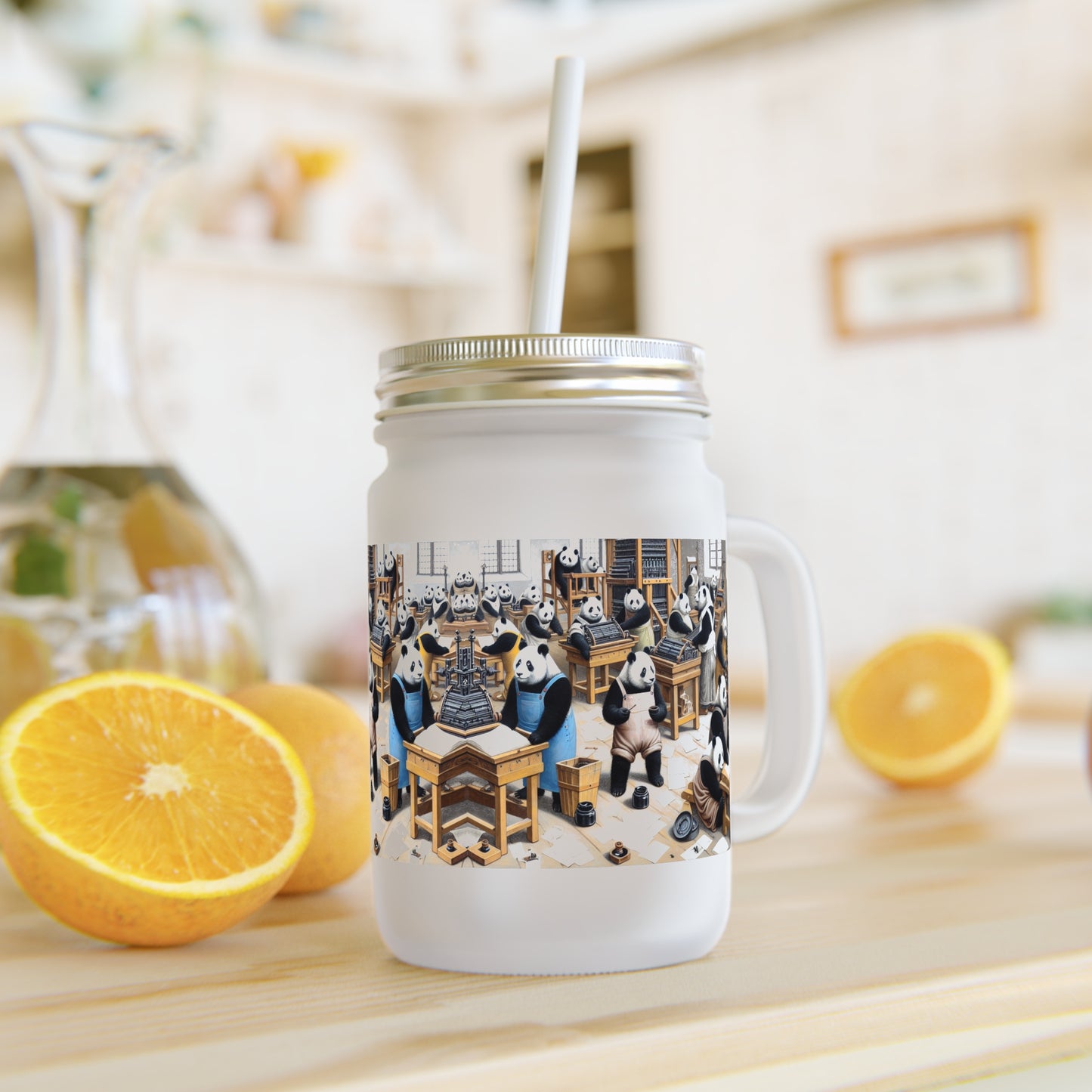 Printing Pandamonium Mason Jar Tumbler