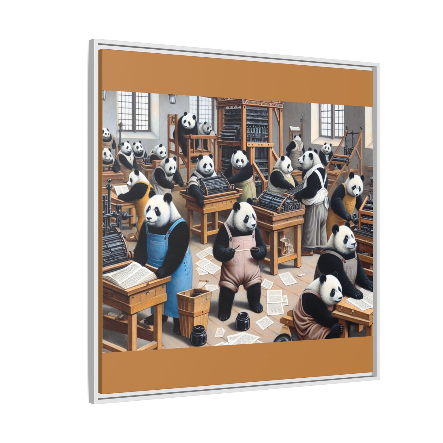 Printing Pandamonium Canvas, Framed (Multi-color)