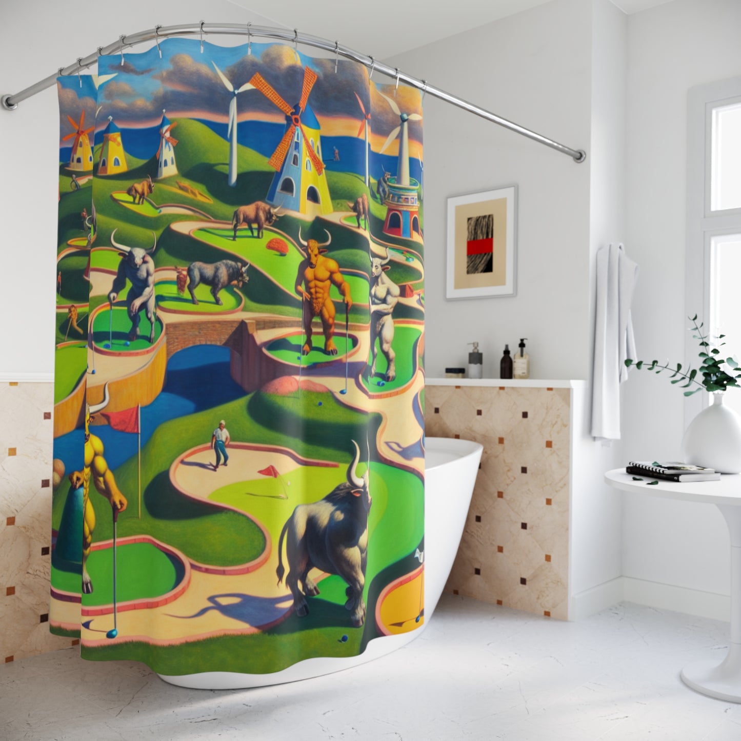 Mini-taur Golf Shower Curtain