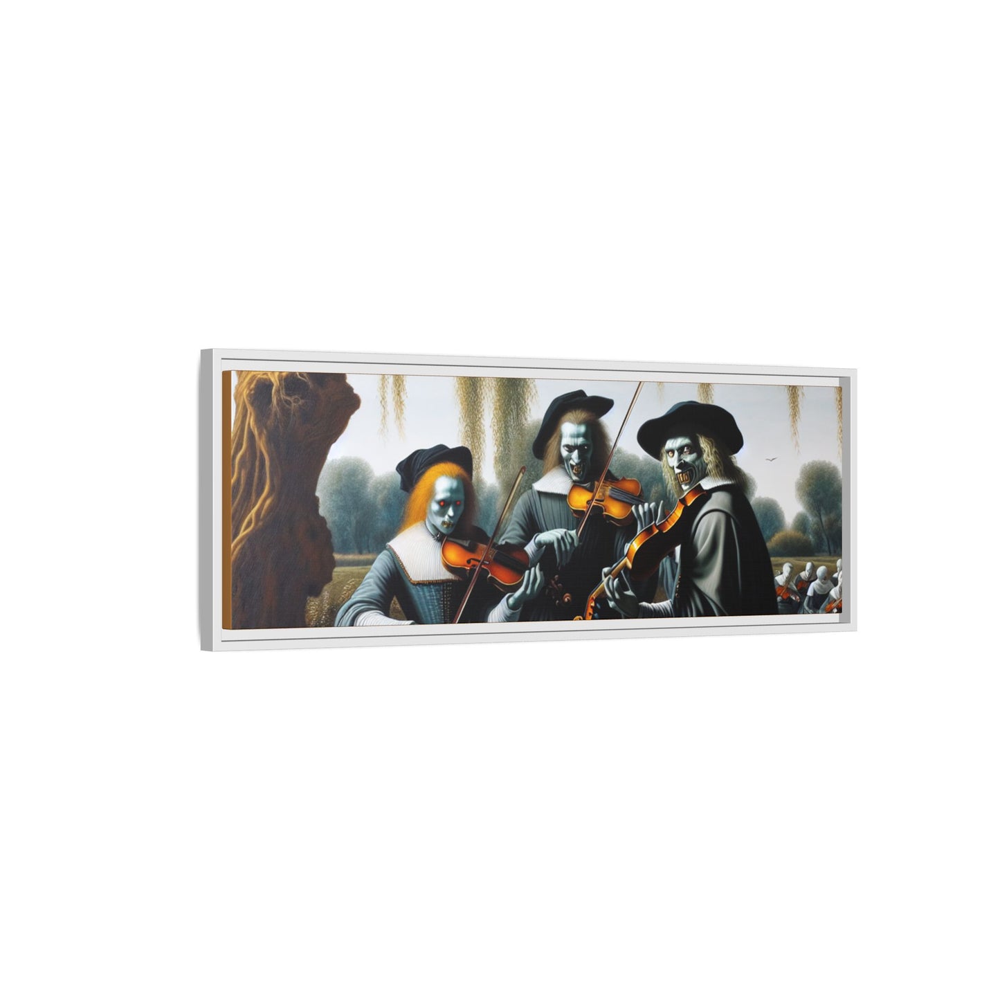 Vermeer's Vampire Violinists Canvas, Framed (Multi-color)