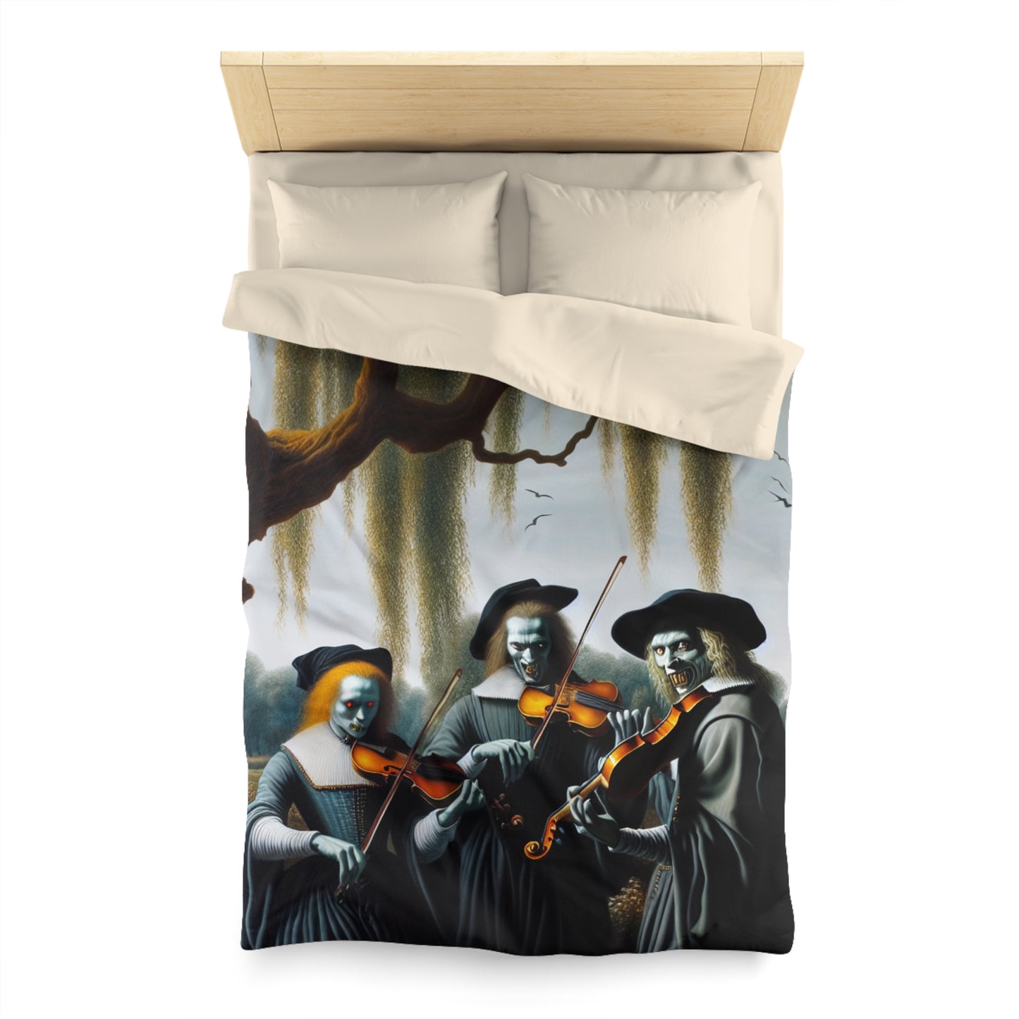 Vermeer's Vampire Violinists Microfiber Duvet Cover