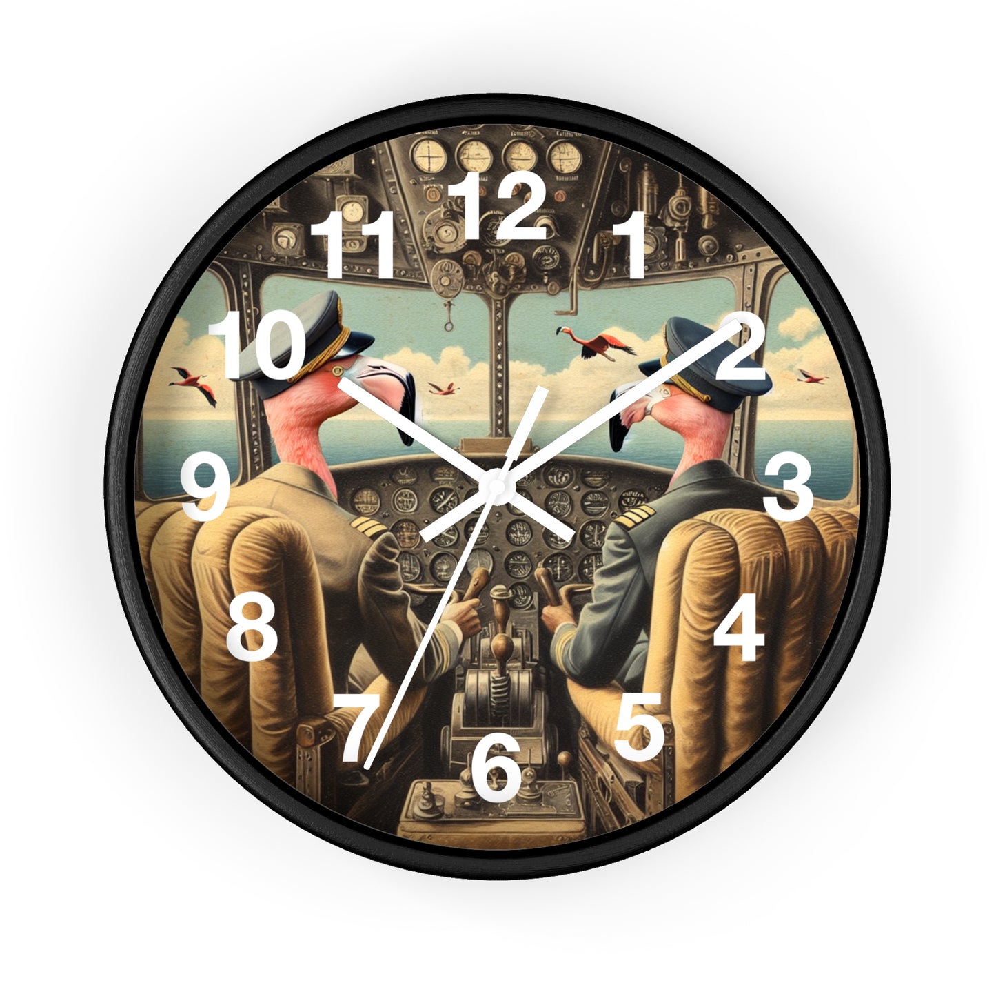 Flamingo Flight Deck Wall Clock