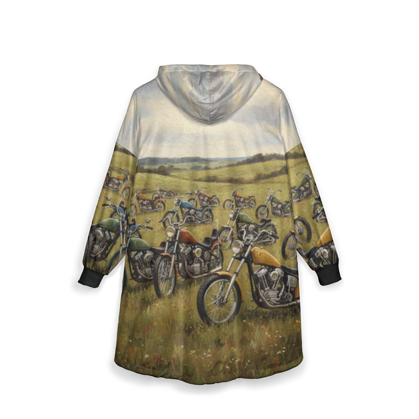 Wild Motorcycles Hooded Pullover Blanket