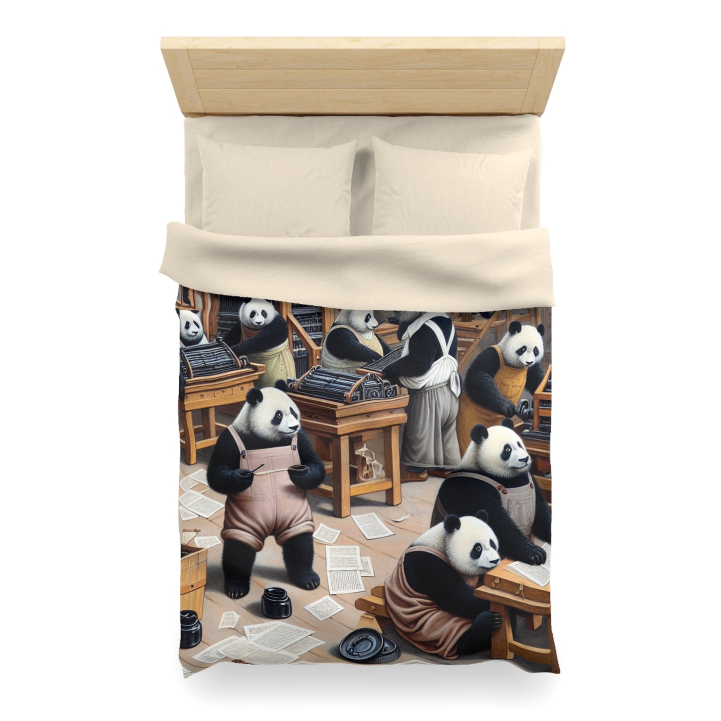 Printing Pandamonium Microfiber Duvet Cover