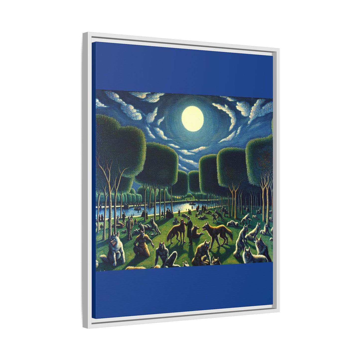 Werewolves at the Waterfront Canvas, Framed (Multi-color)